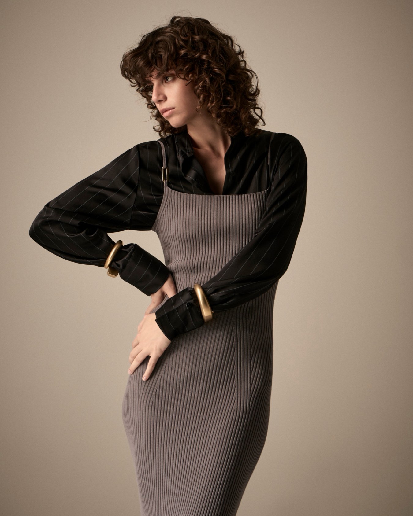 Camisa en mezcla de acetato a rayas Dawn to Dusk Diapositiva 6