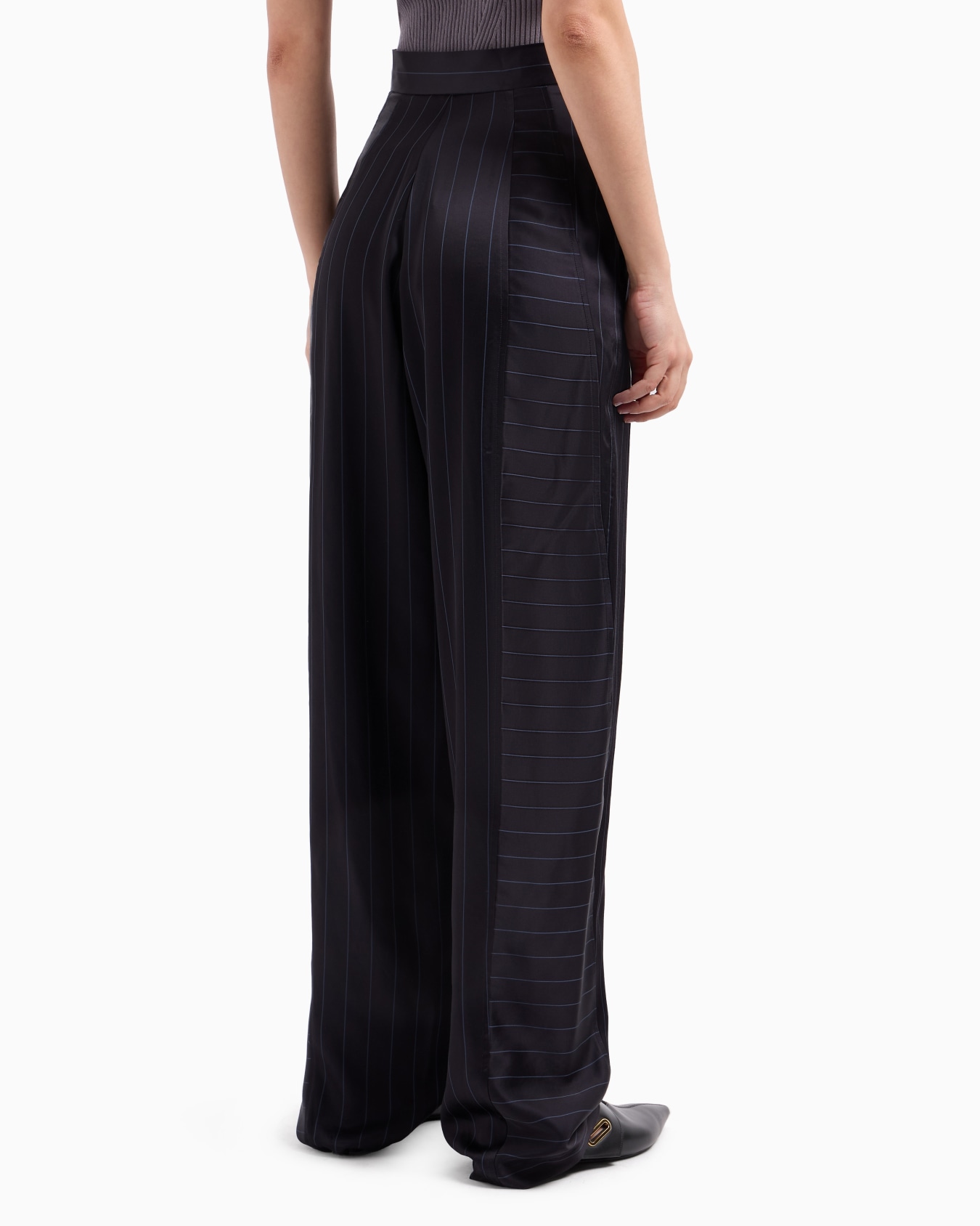 Pantalones en mezcla de acetato a rayas Dawn to Dusk Diapositiva 3
