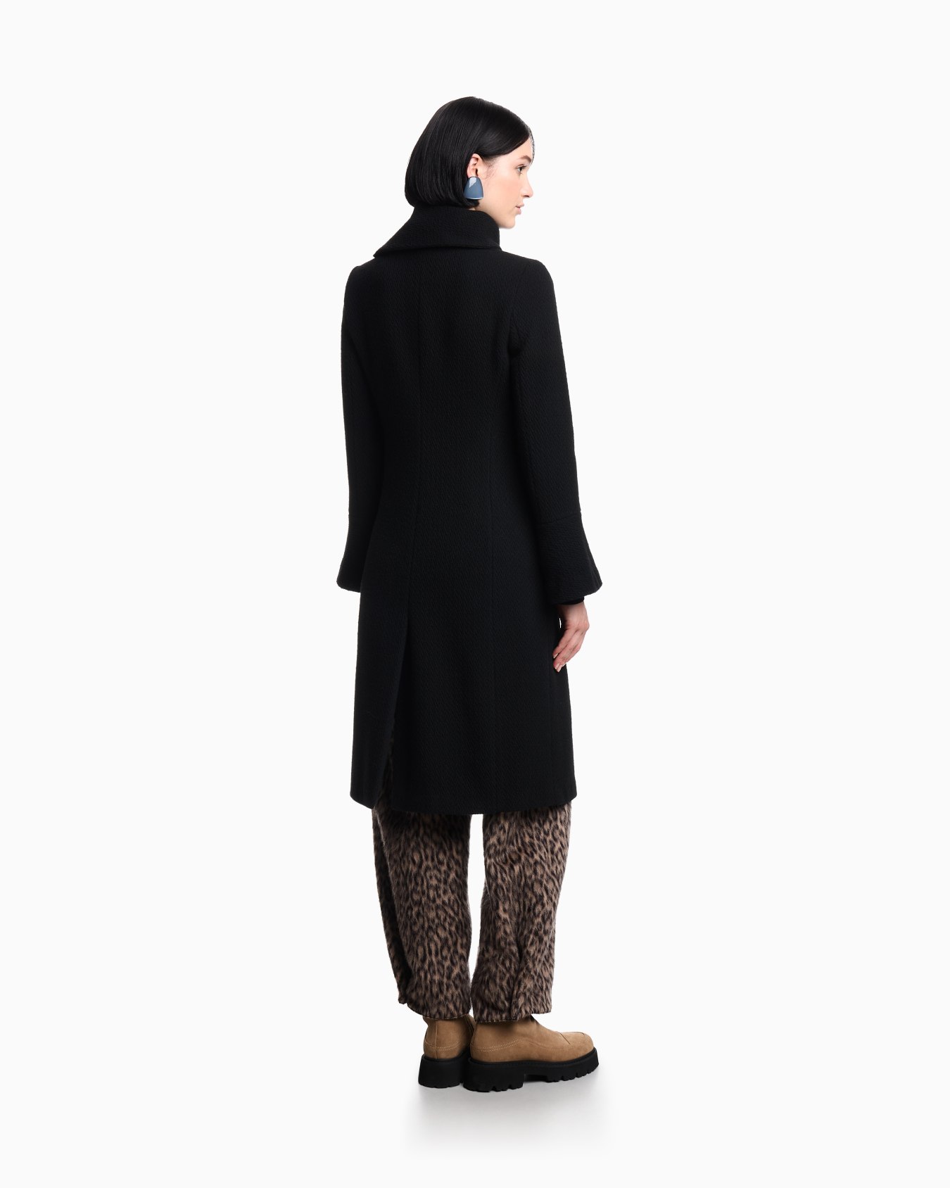 Herringbone wool-blend coat Slide 2