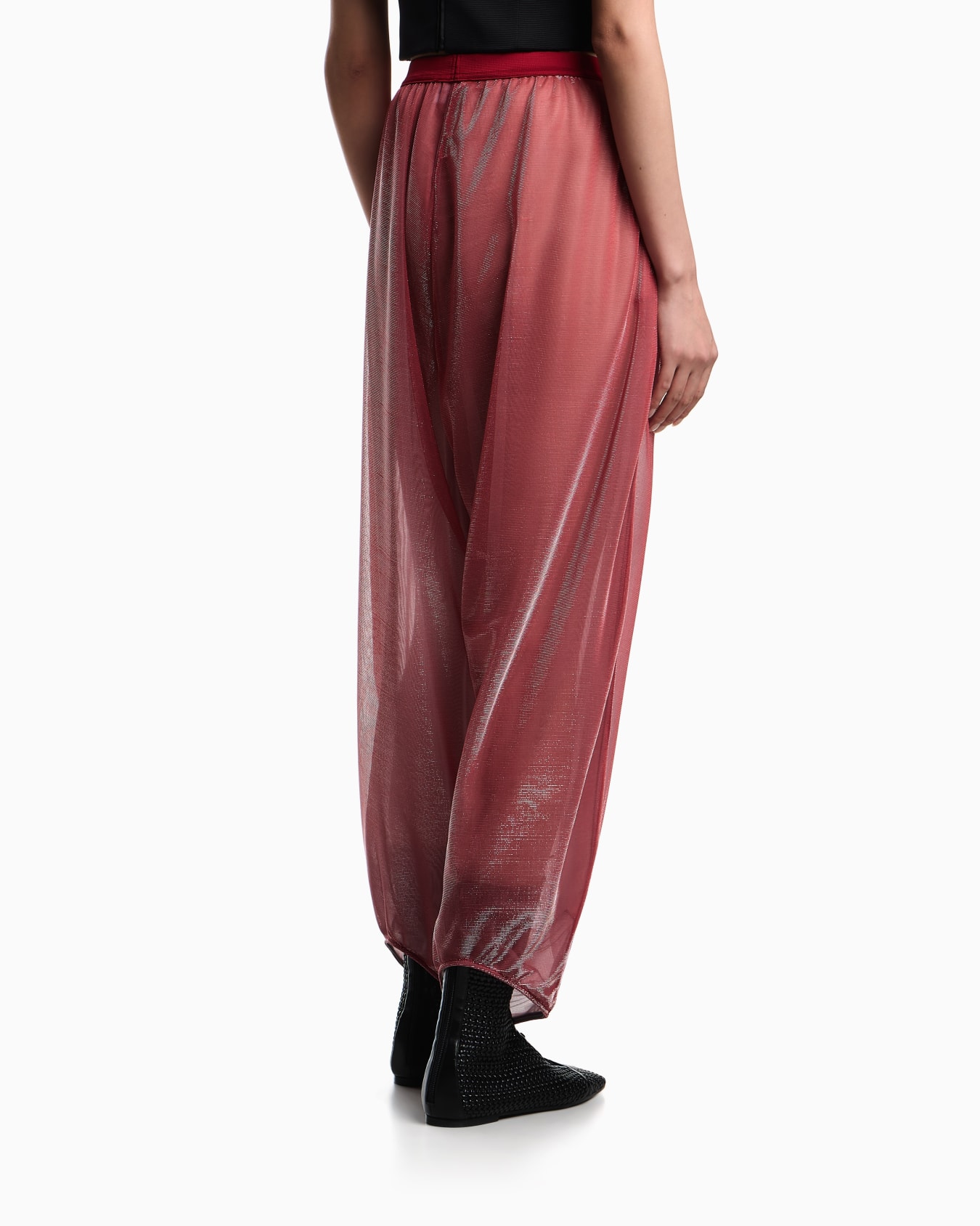 Wide trousers in iridescent knit mesh Slide 2