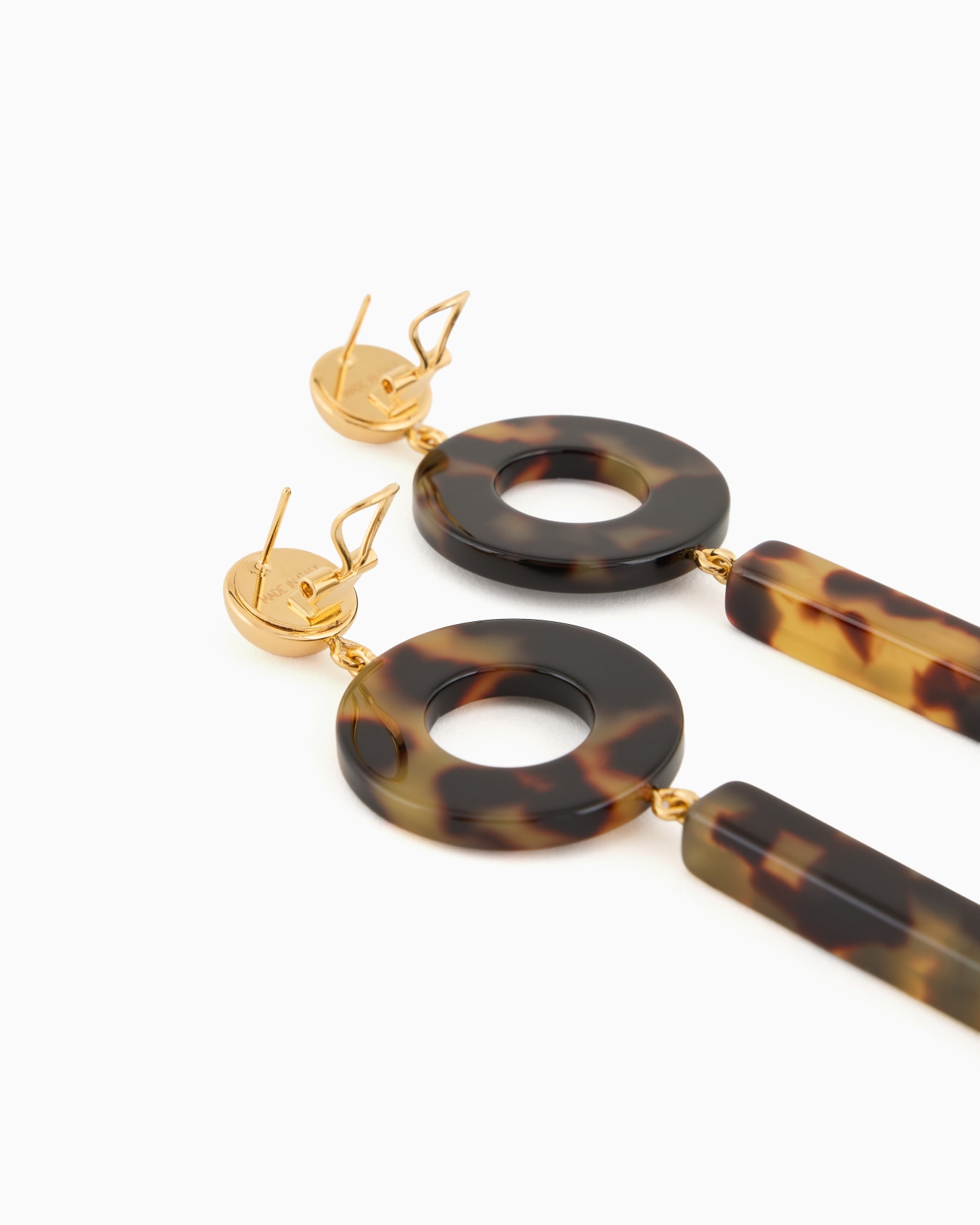 Pendant earrings with geometric elements Slide 1