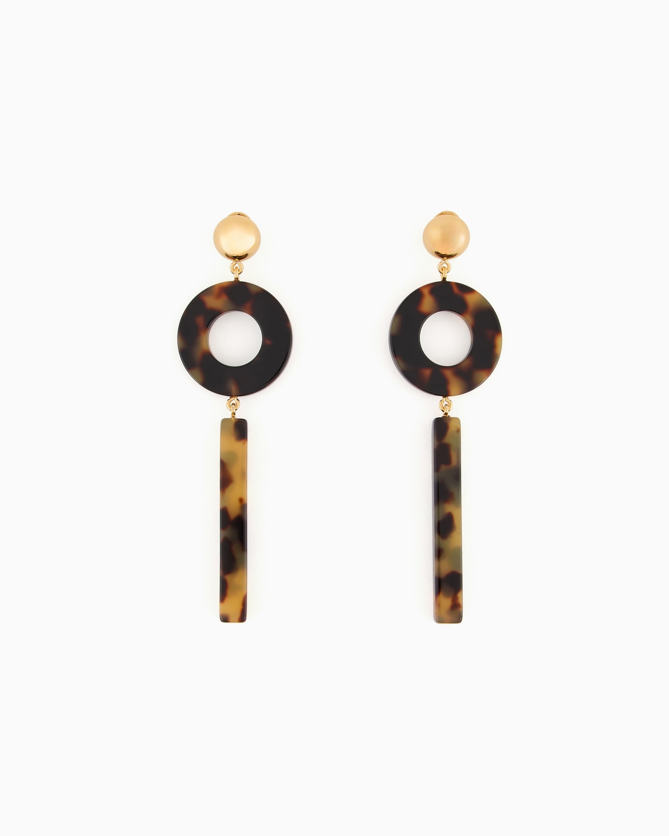 Pendant earrings with geometric elements Slide 0