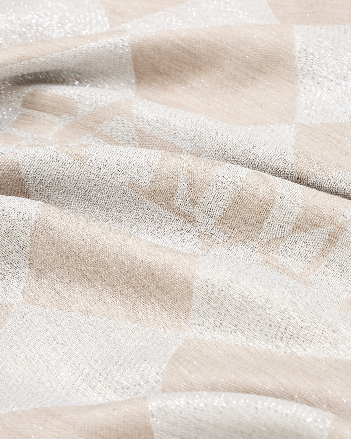 Jacquard lurex stole with check motif Slide 1