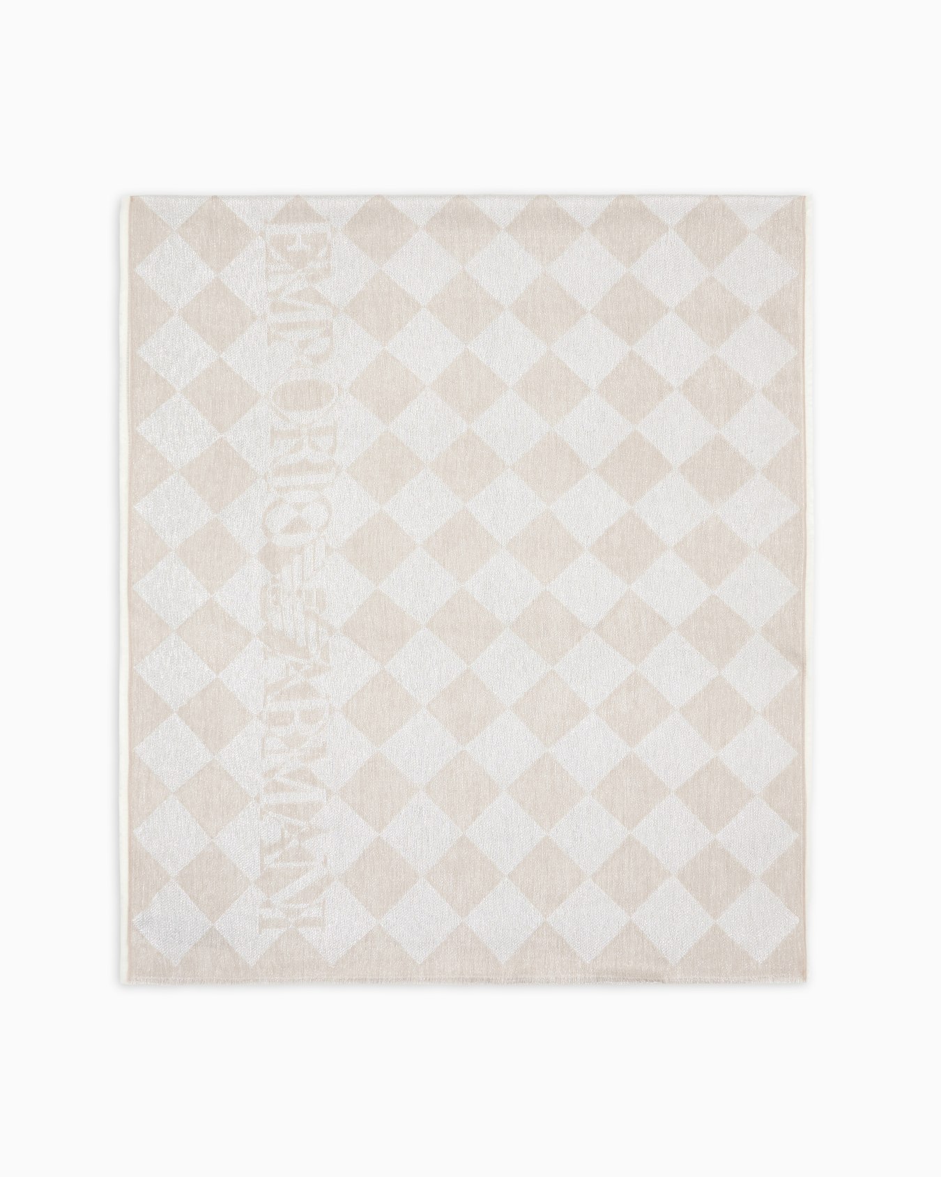 Jacquard lurex stole with check motif Slide 0