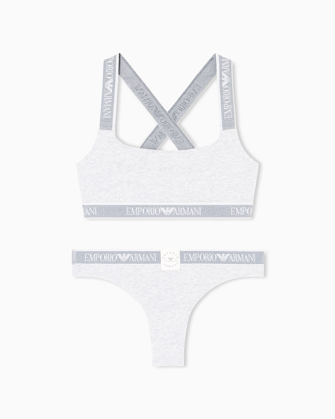 ASV Iconic organic-cotton bralette and Brazilian briefs set with logo band Slide 0