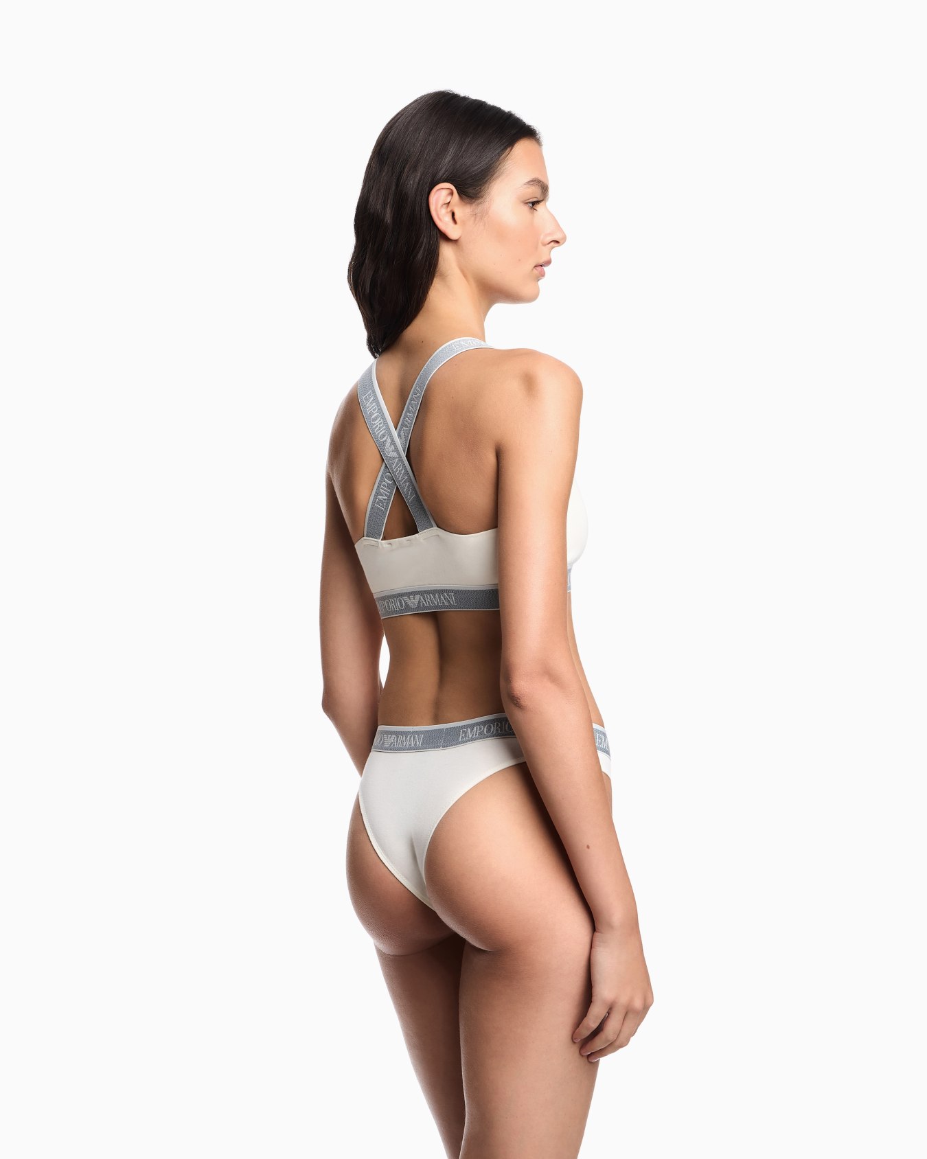 ASV Iconic organic-cotton bralette and Brazilian briefs set with logo band Slide 2