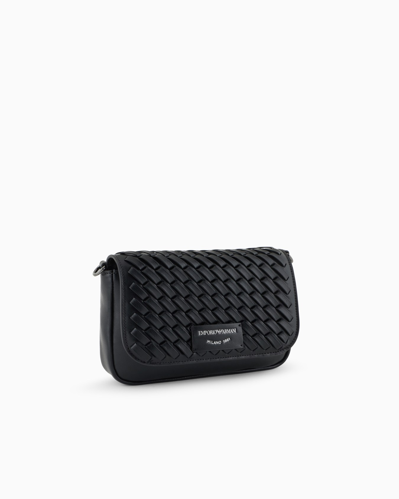 Mini bag in interwoven leather with chain shoulder strap Slide 1