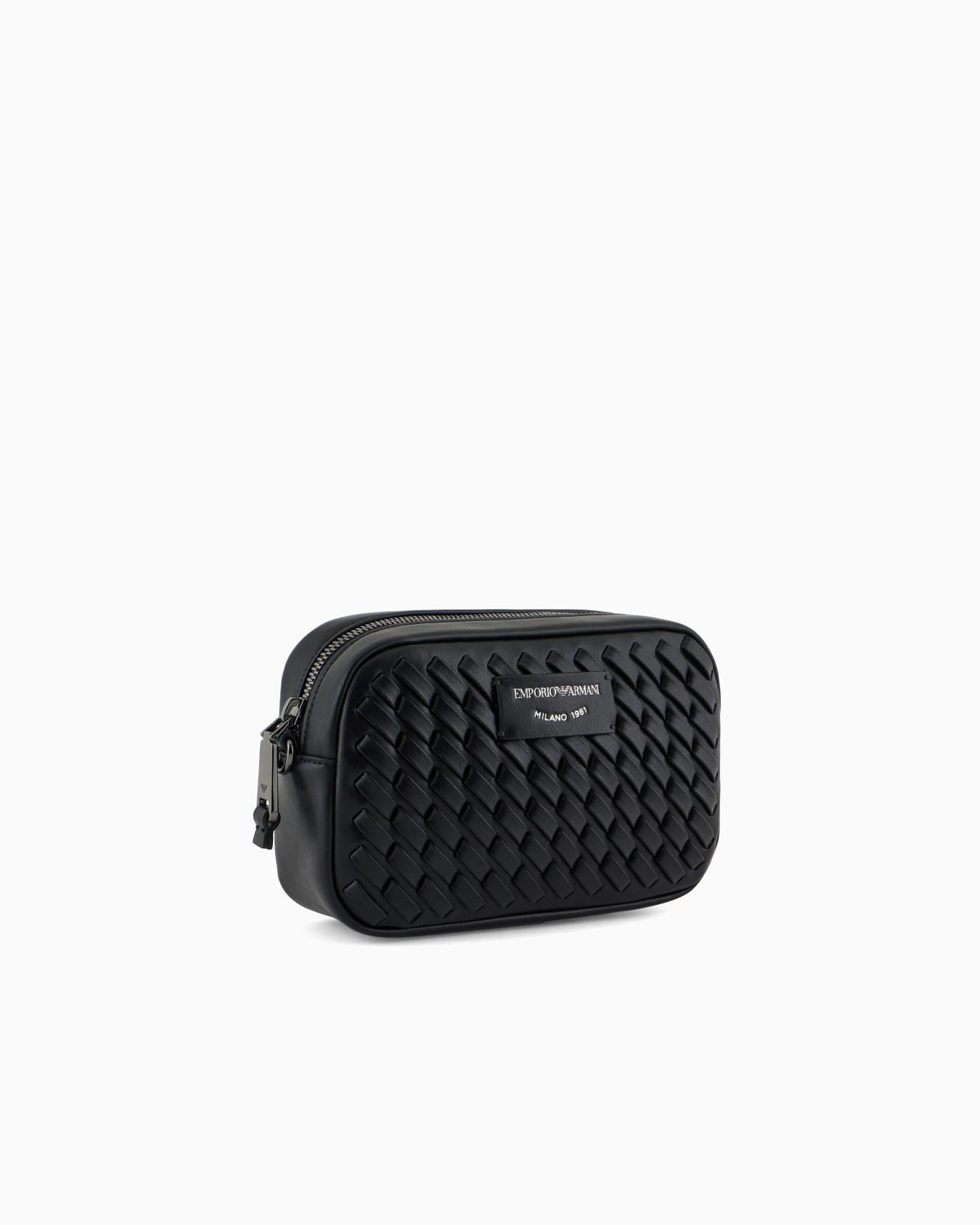 Interwoven leather camera case with chain shoulder strap Slide 1