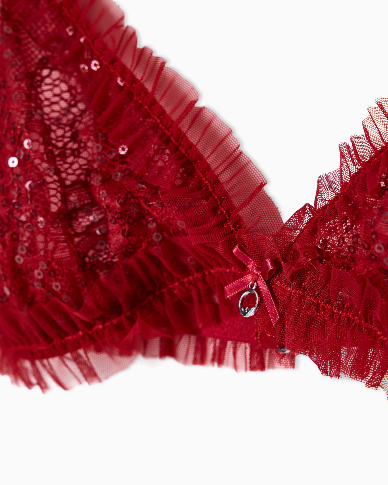 Sequins lace triangle bra Slide 3