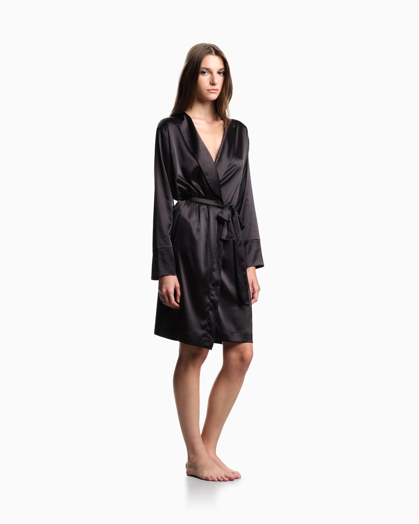 Satin loungewear robe Slide 1