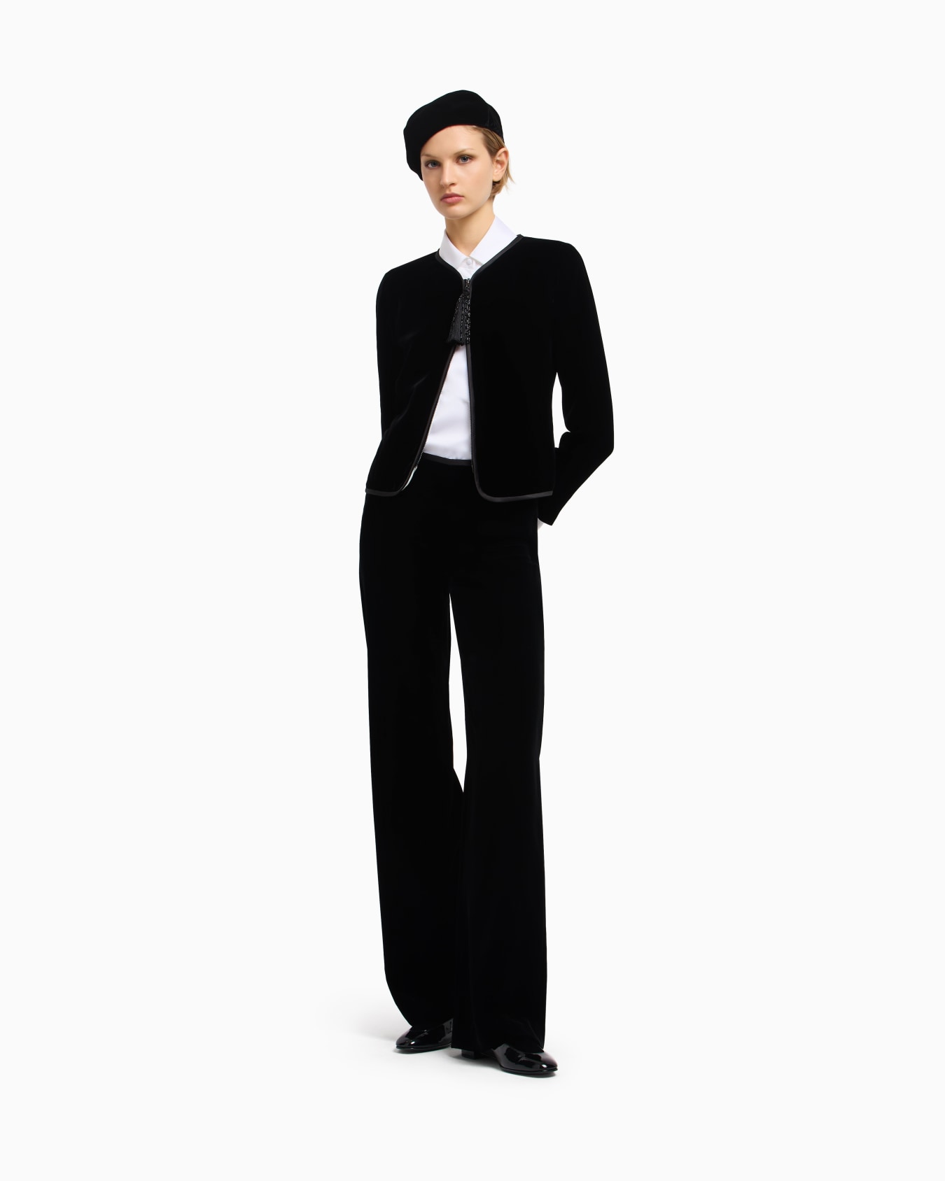 Chemise coupe portefeuille en crêpe de satin Diapositive 1
