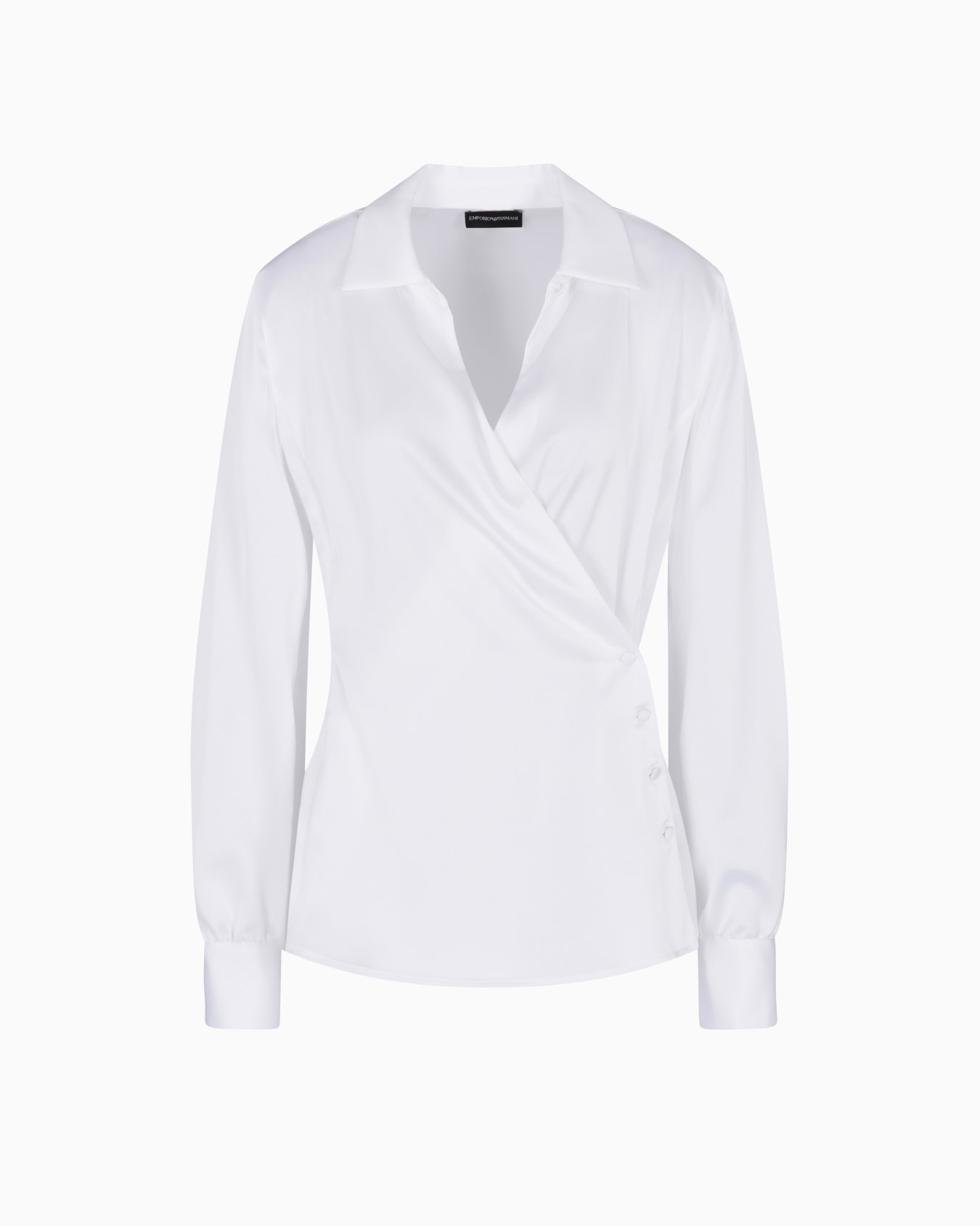 Chemise coupe portefeuille en crêpe de satin Diapositive 0