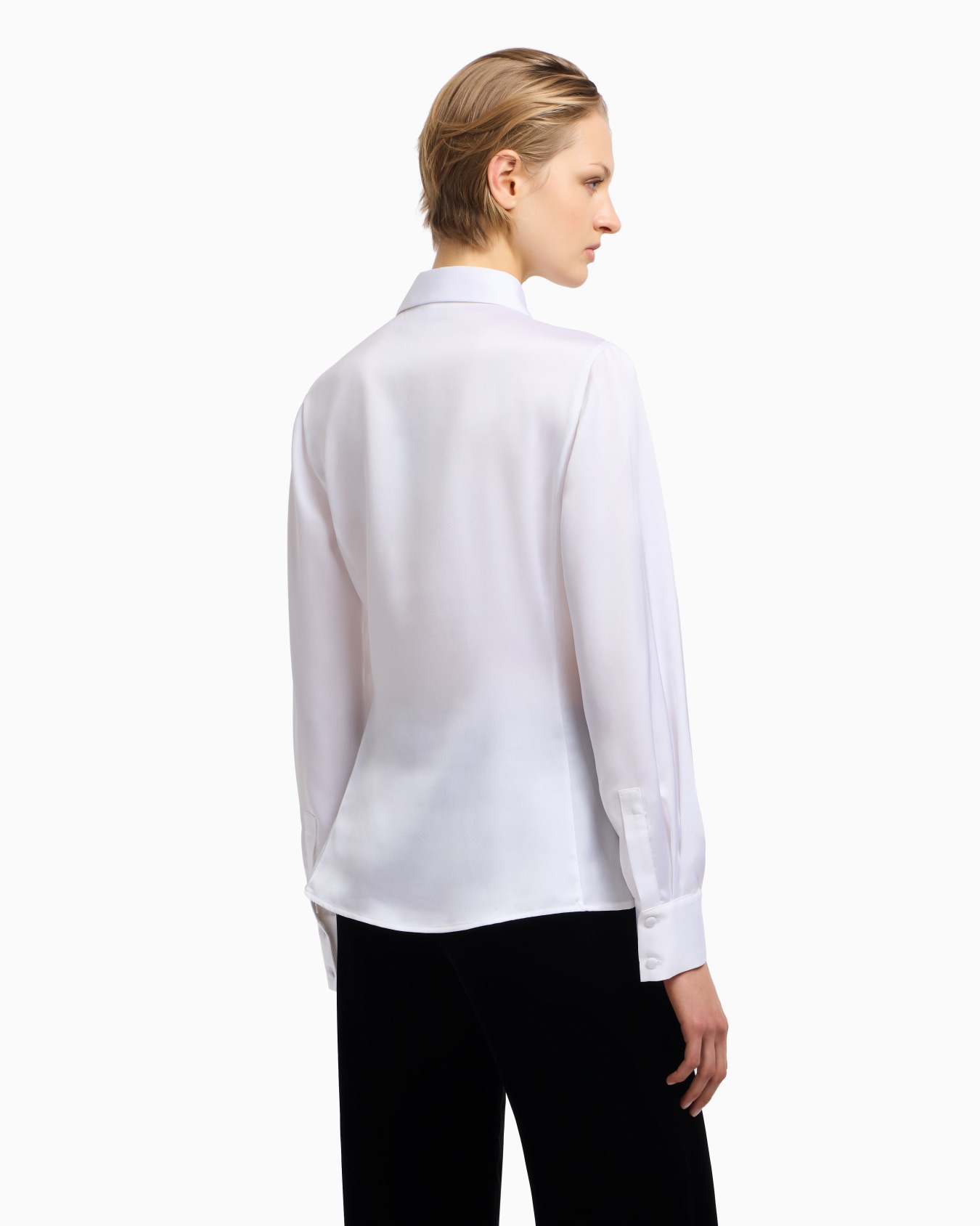 Chemise coupe portefeuille en crêpe de satin Diapositive 2