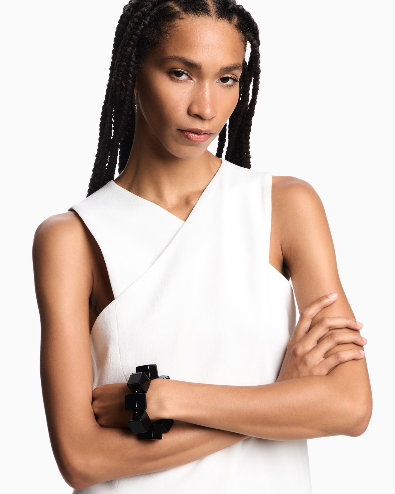 Top en tissu sablé stretch croisé Diapositive 4