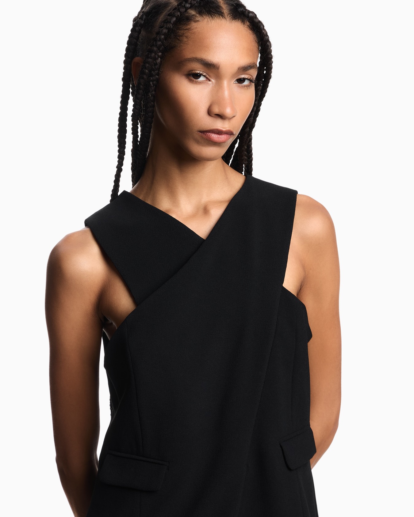 Top en tissu sablé stretch croisé Diapositive 4