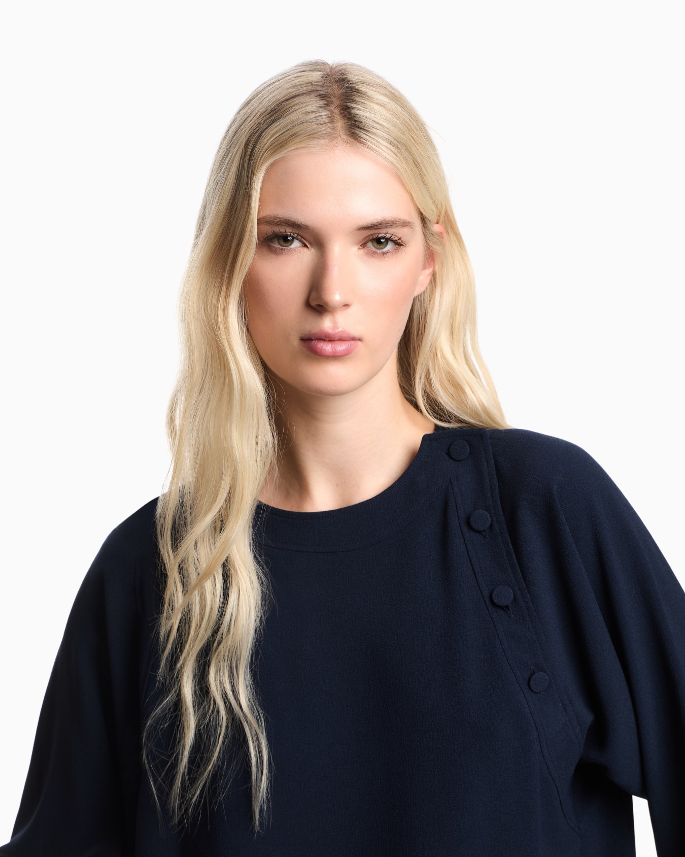Blusa de tejido de sablé elástico Diapositiva 4