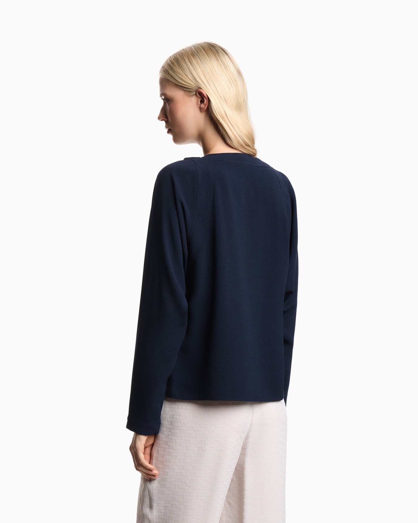 Blusa de tejido de sablé elástico Diapositiva 2