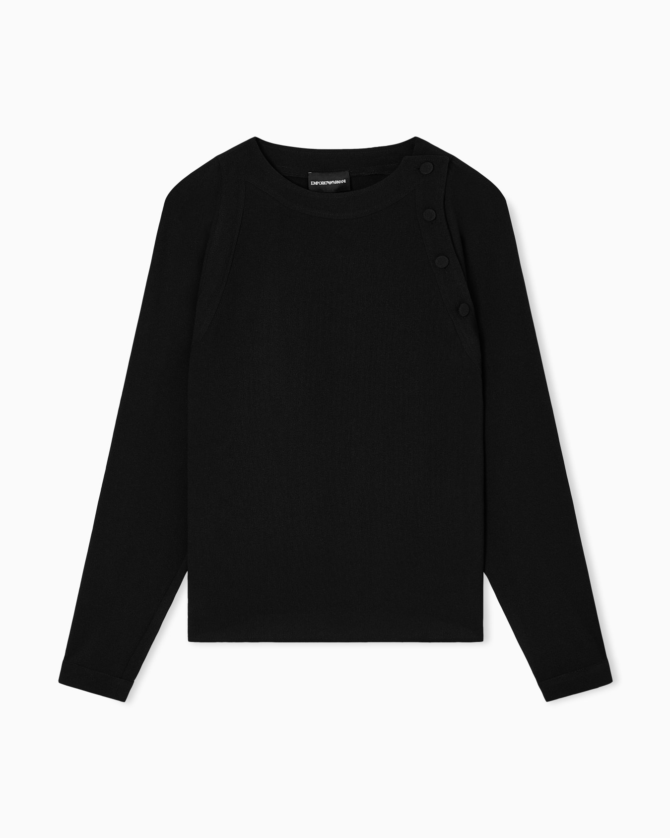 Blusa in tessuto sablé stretch Slide 0