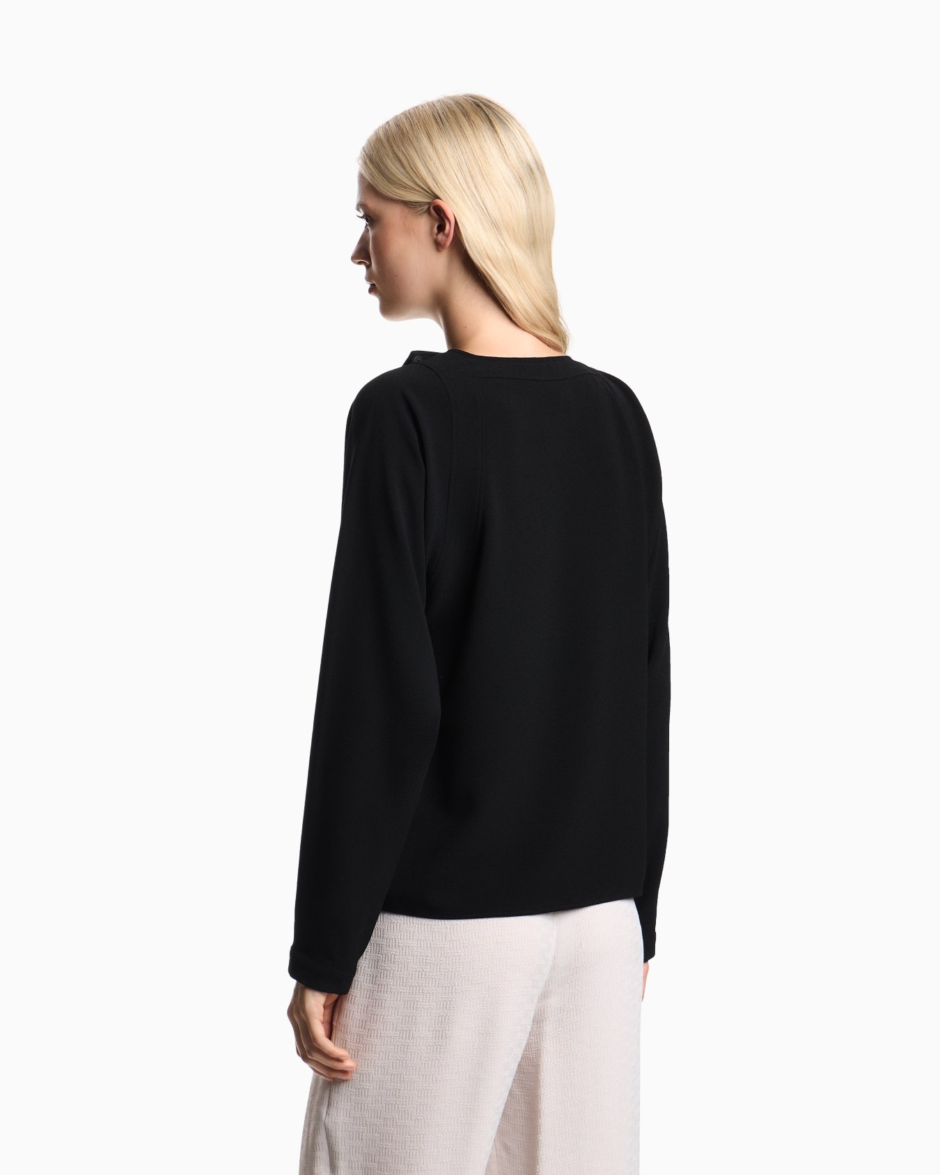 Blusa de tejido de sablé elástico Diapositiva 2