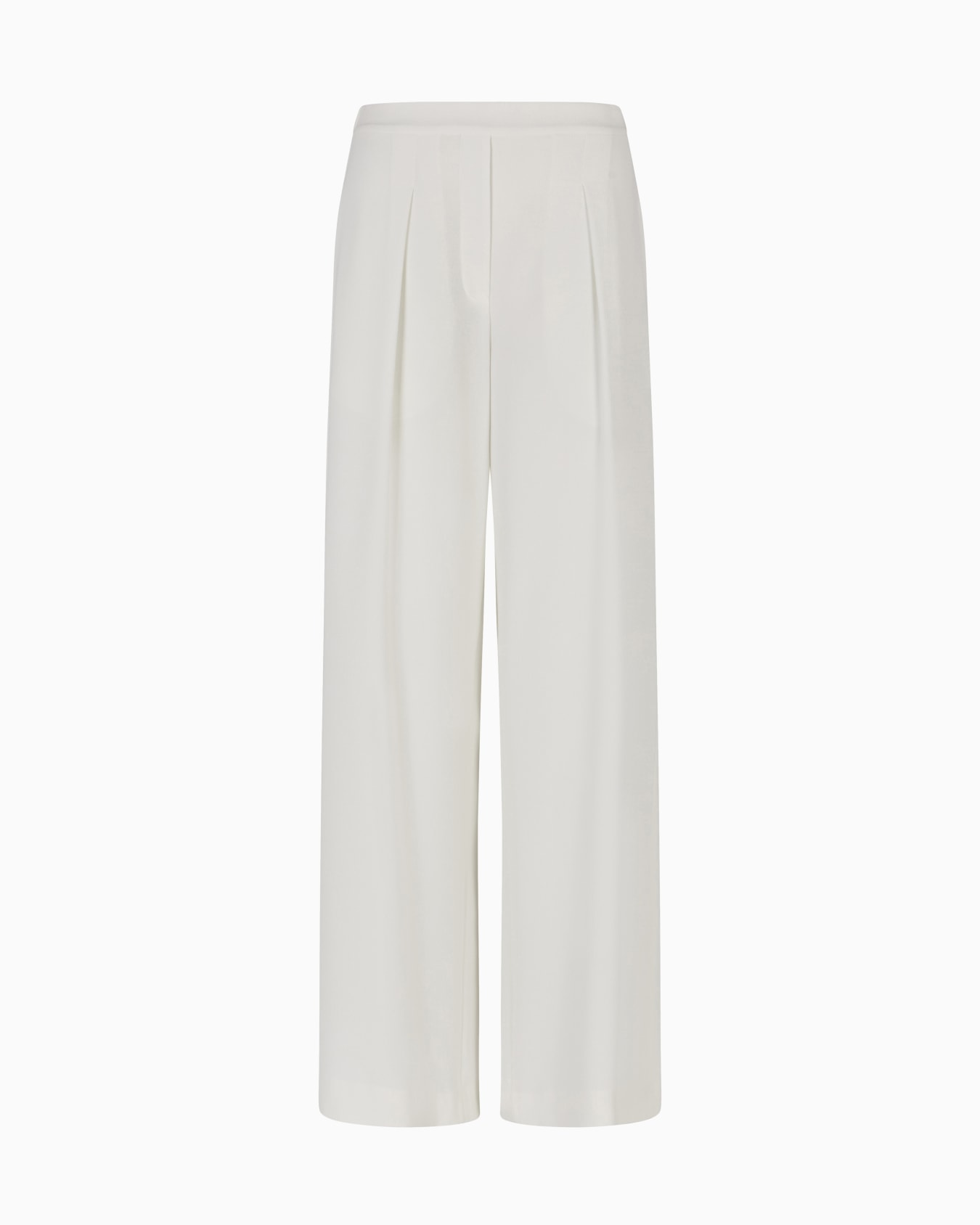 Stretch sandblasted fabric trousers with pleats Slide 0