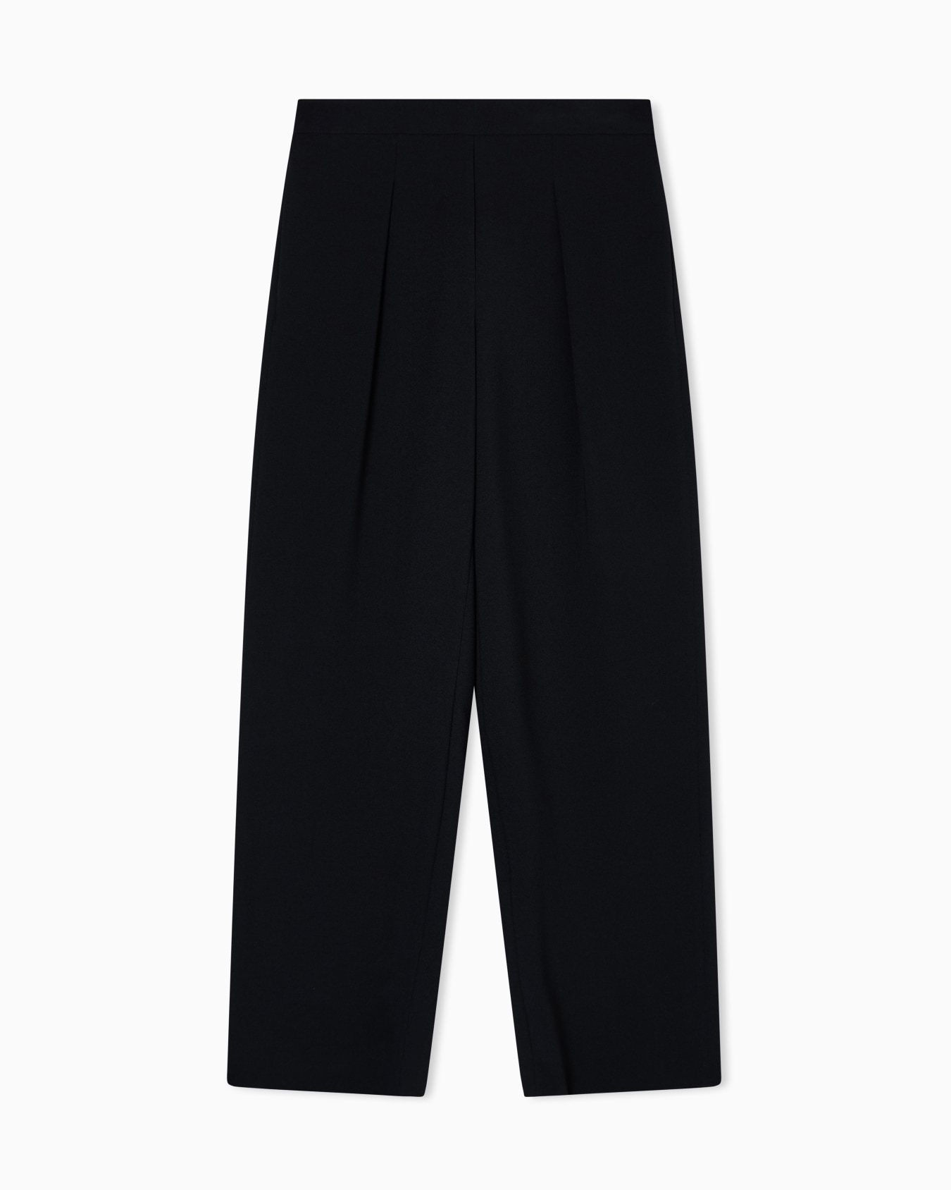 Stretch sandblasted fabric trousers with pleats Slide 0