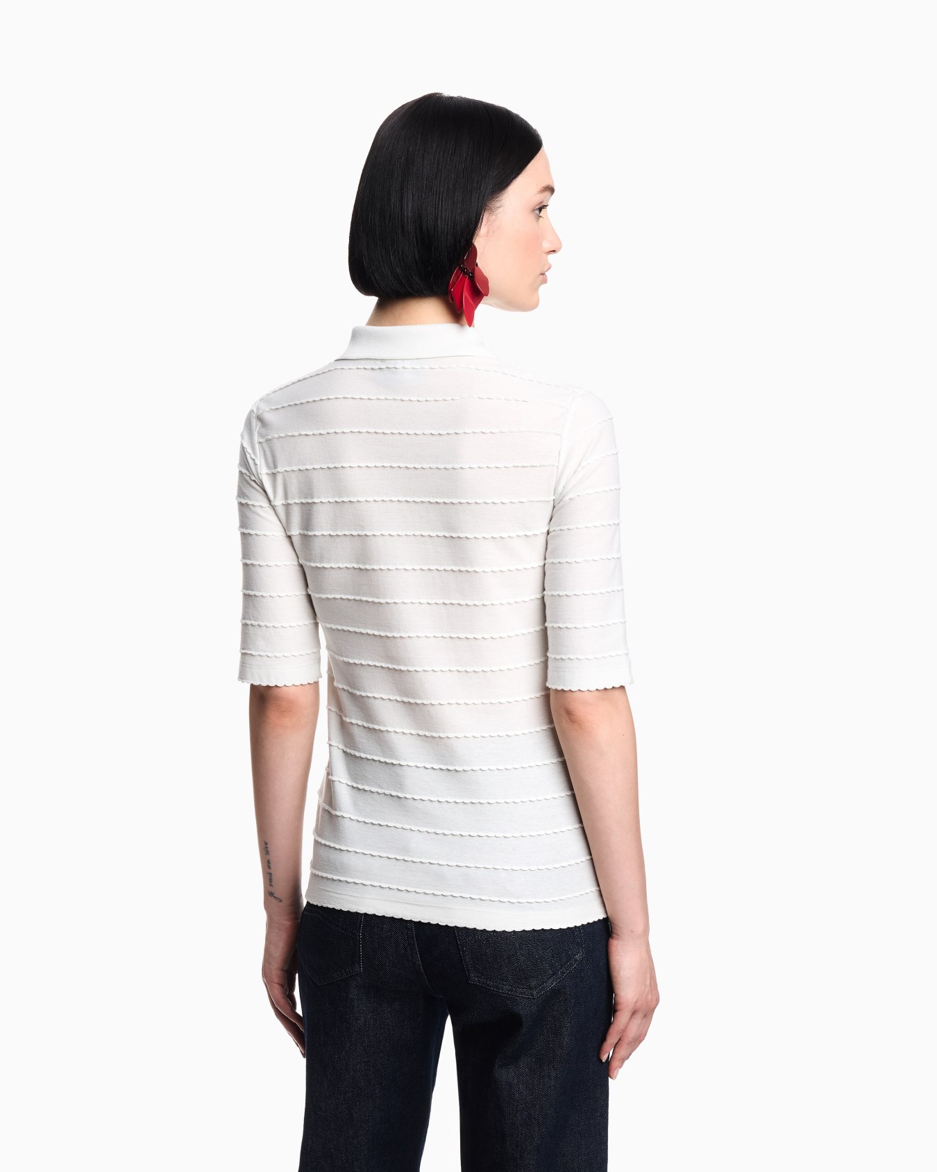 Polo en jersey avec détails en dentelle Diapositive 2