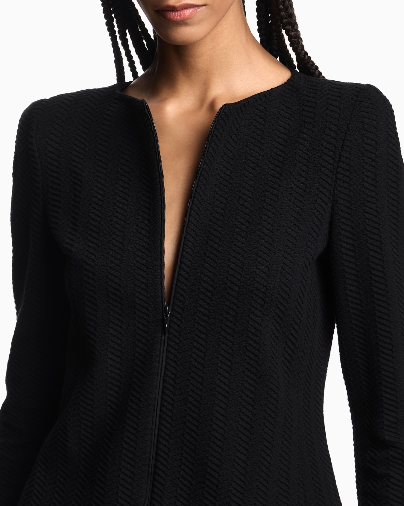 Veste zippée en jersey à motif chevron Diapositive 4