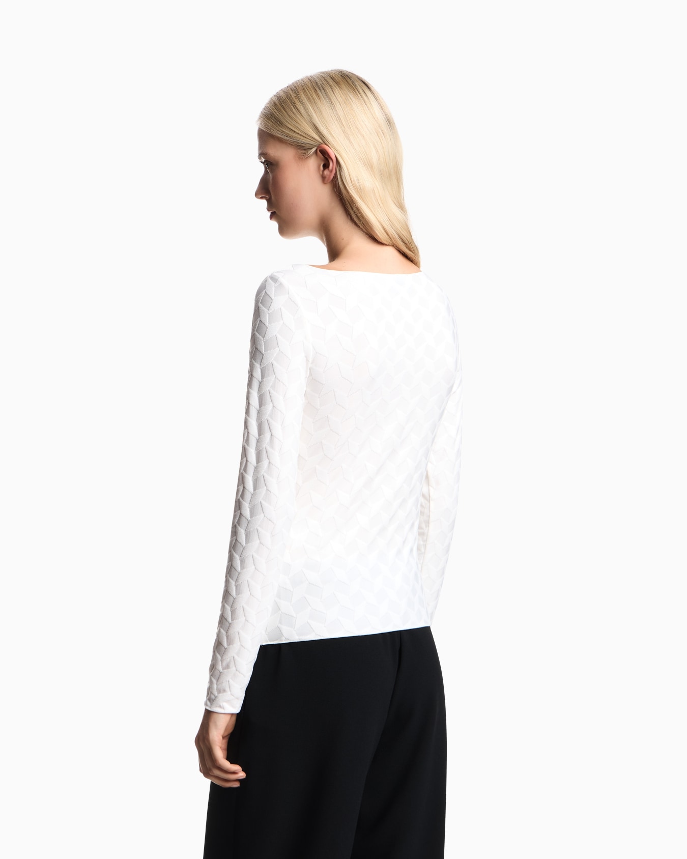 Pull en jersey jacquard à motifs géométriques Diapositive 2