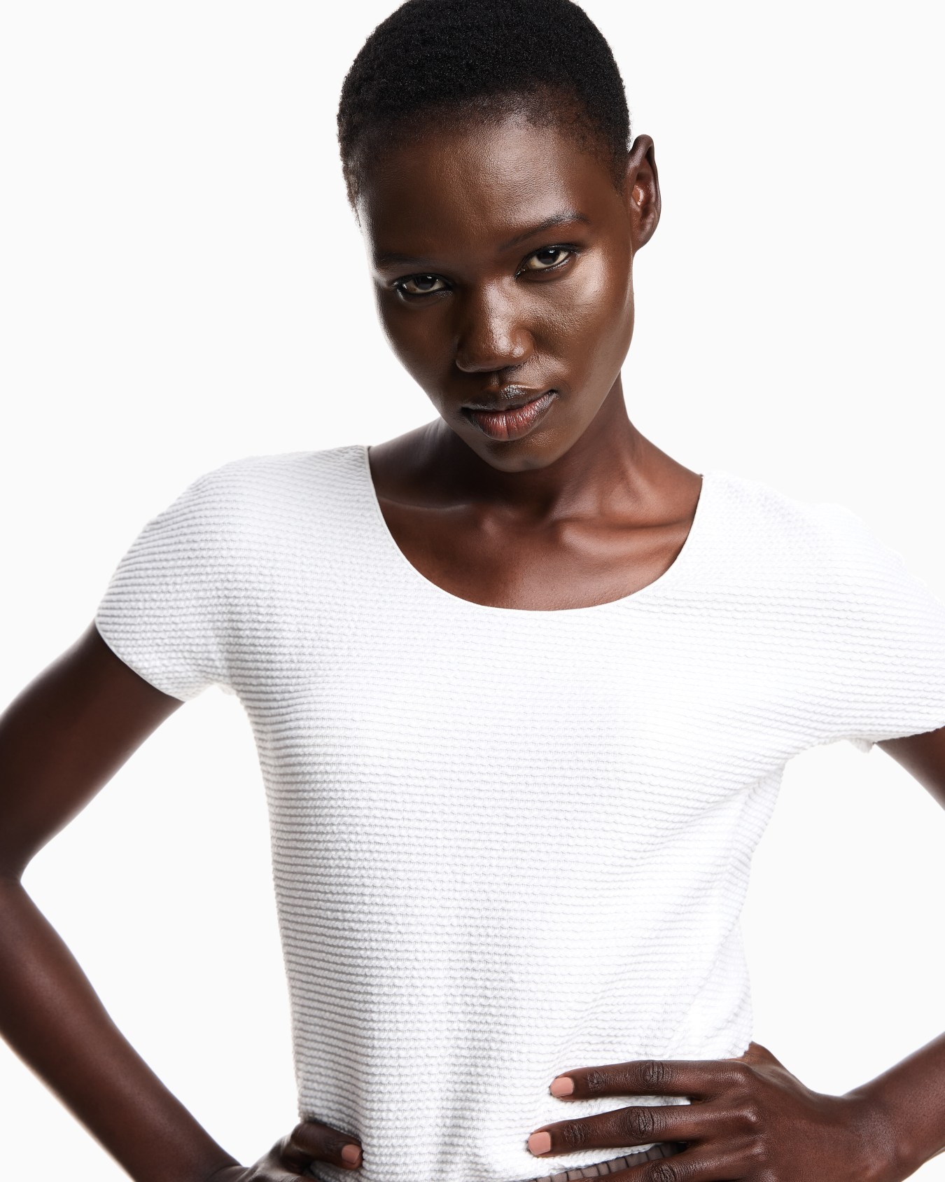 T-shirt en jersey effet gaufré Diapositive 4