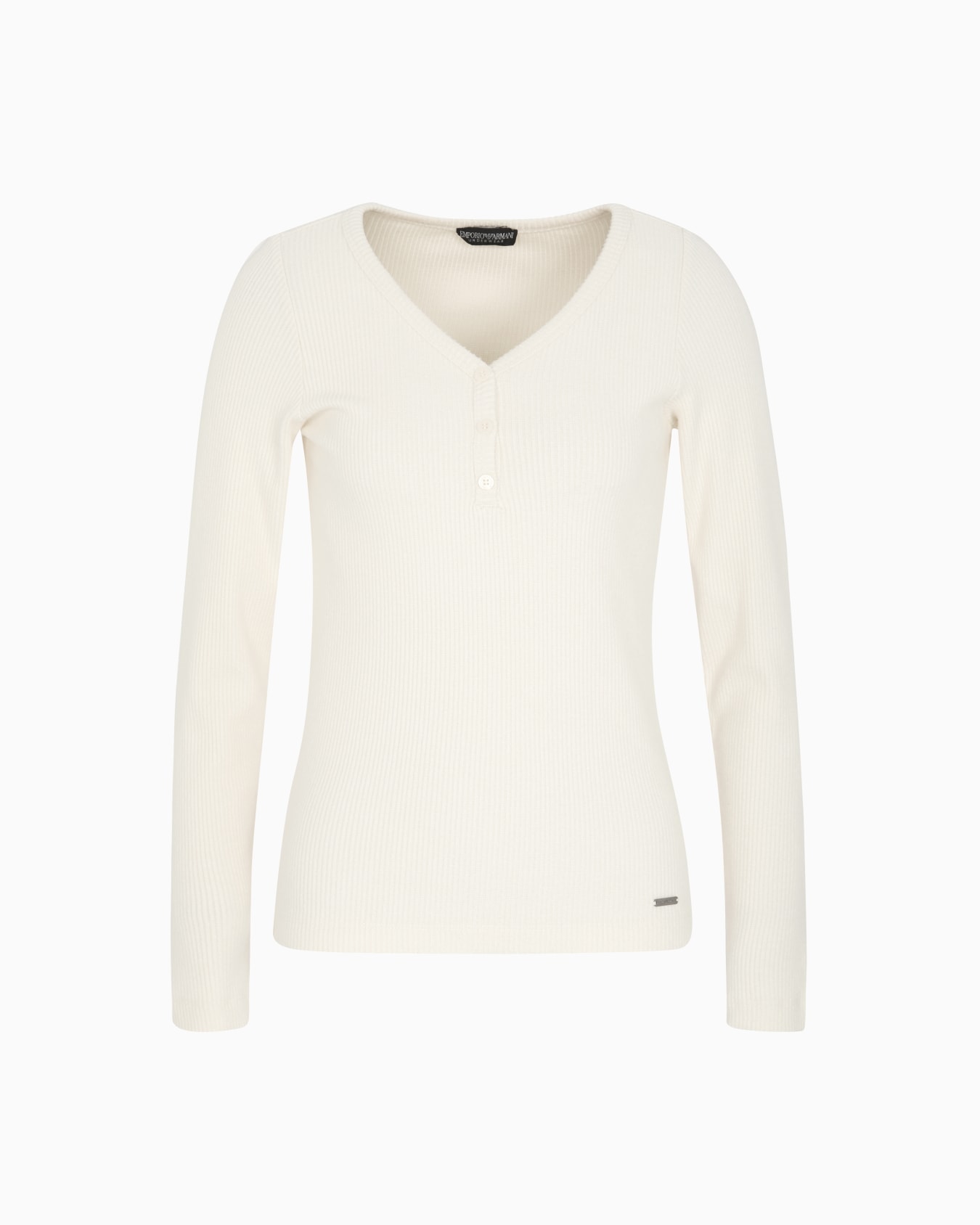 Pull encolure en V de détente en viscose à fines côtes Diapositive 0