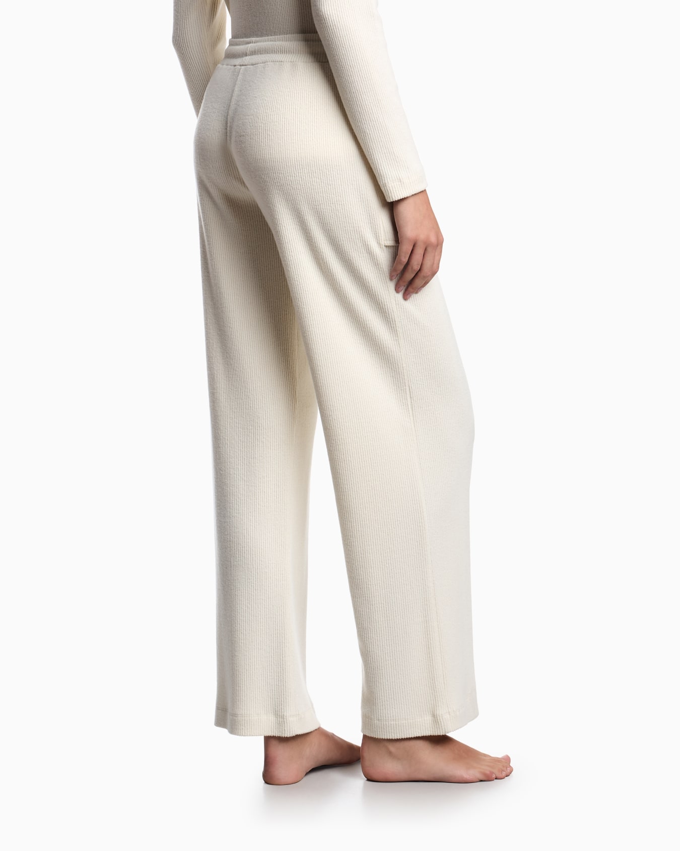 Pantalon de détente en viscose à fines côtes Diapositive 2