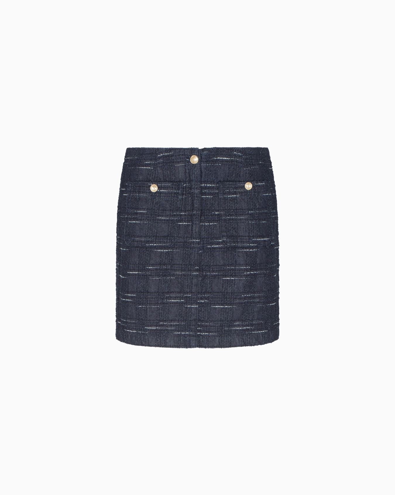Jacquard denim skirt with check motif Slide 0