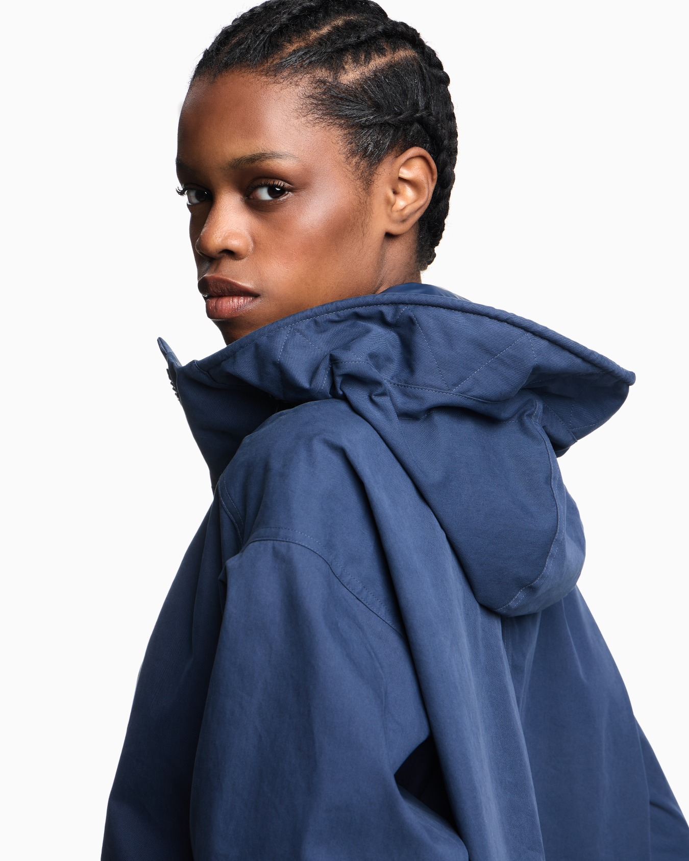 Blouson avec fermeture zippée et capuche en coton technique déperlant Diapositive 4