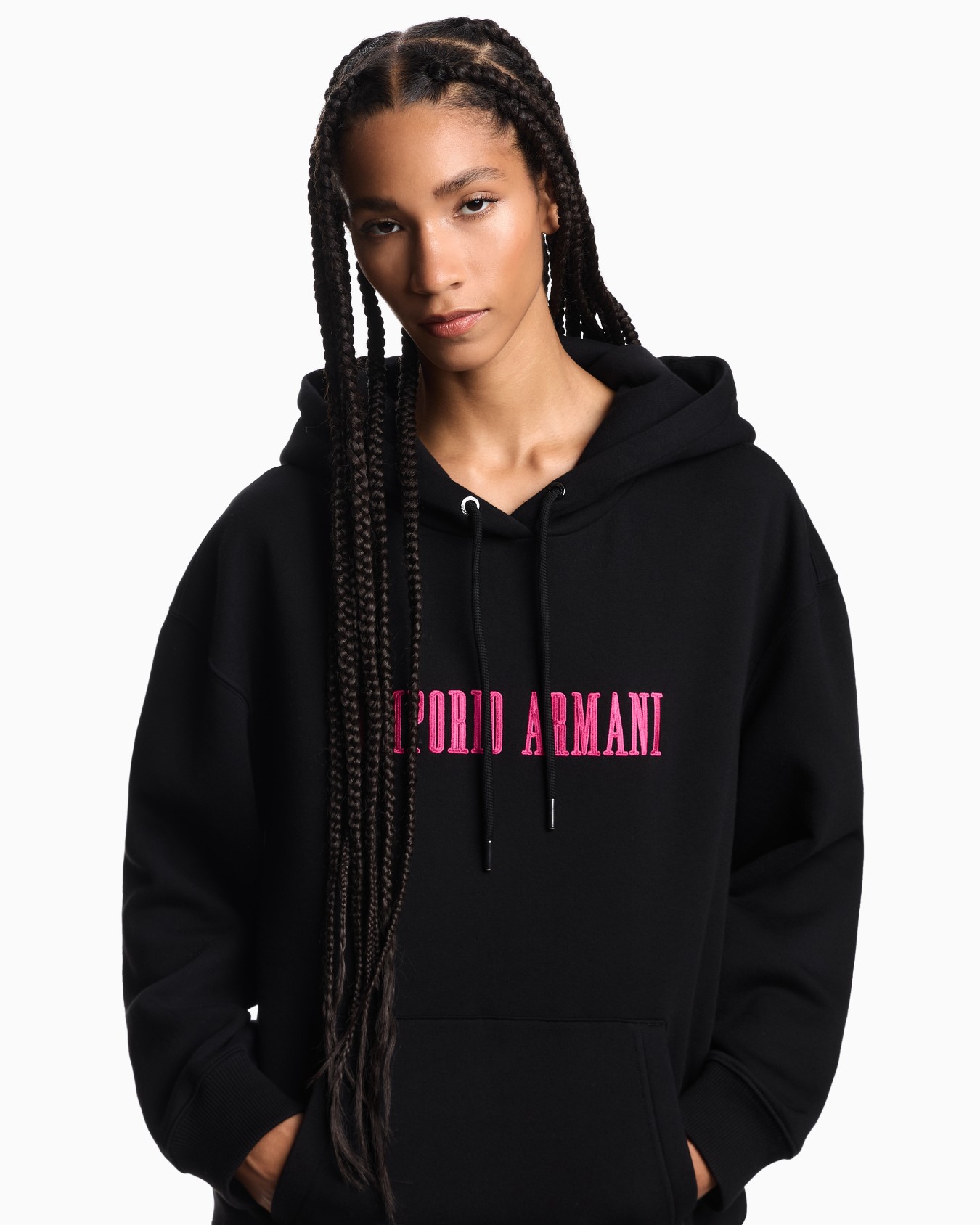 Hooded jersey sweatshirt with logo embroidery Slide 4