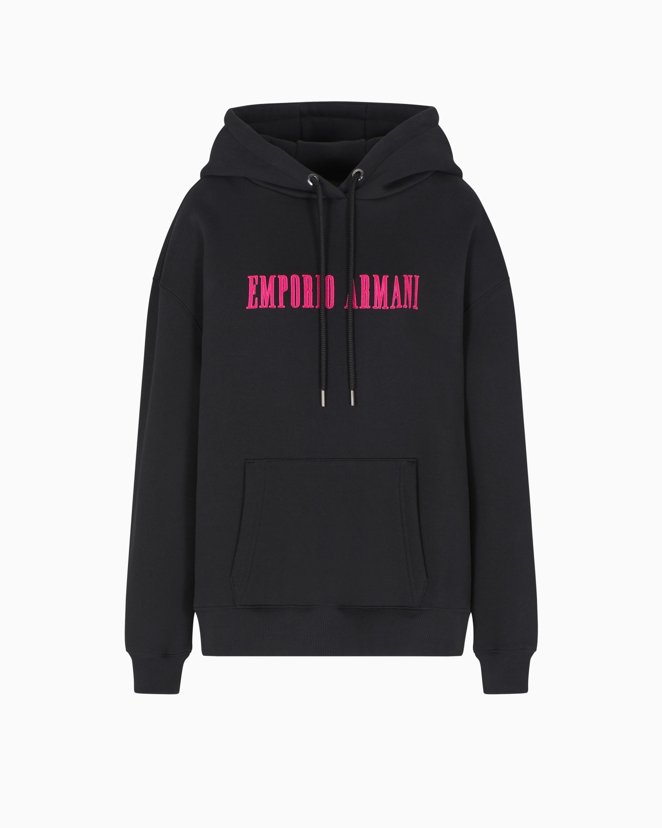 Hooded jersey sweatshirt with logo embroidery Slide 0