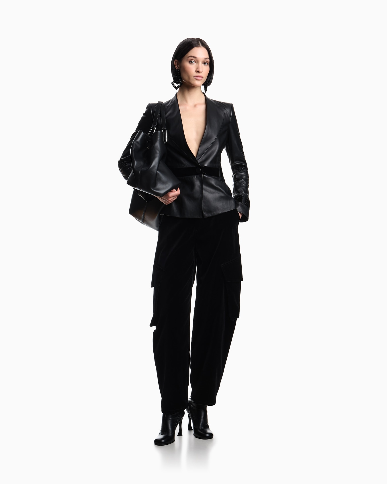 ASV Jacke aus Handschuh-Nappa mit Samtdetails Folie 1