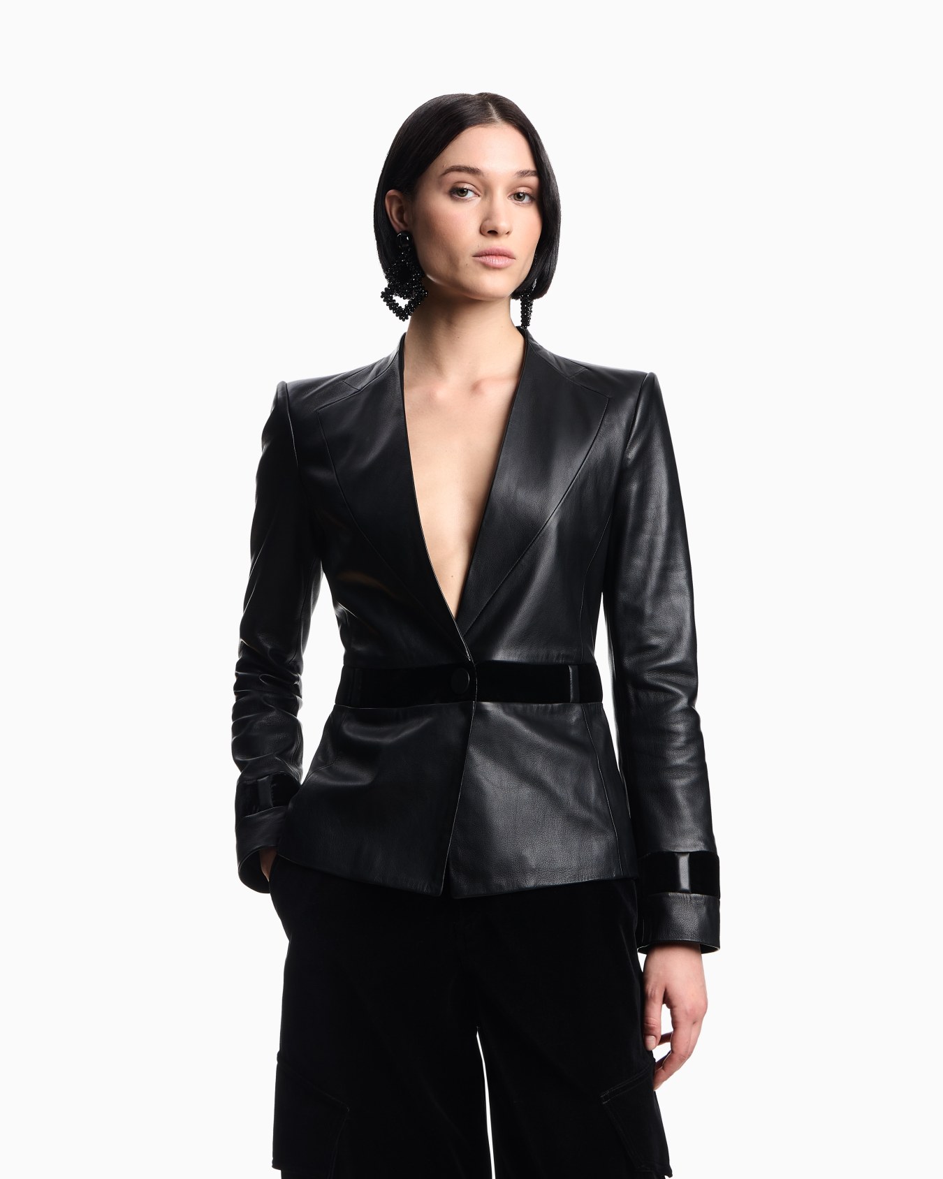 ASV Jacke aus Handschuh-Nappa mit Samtdetails Folie 3
