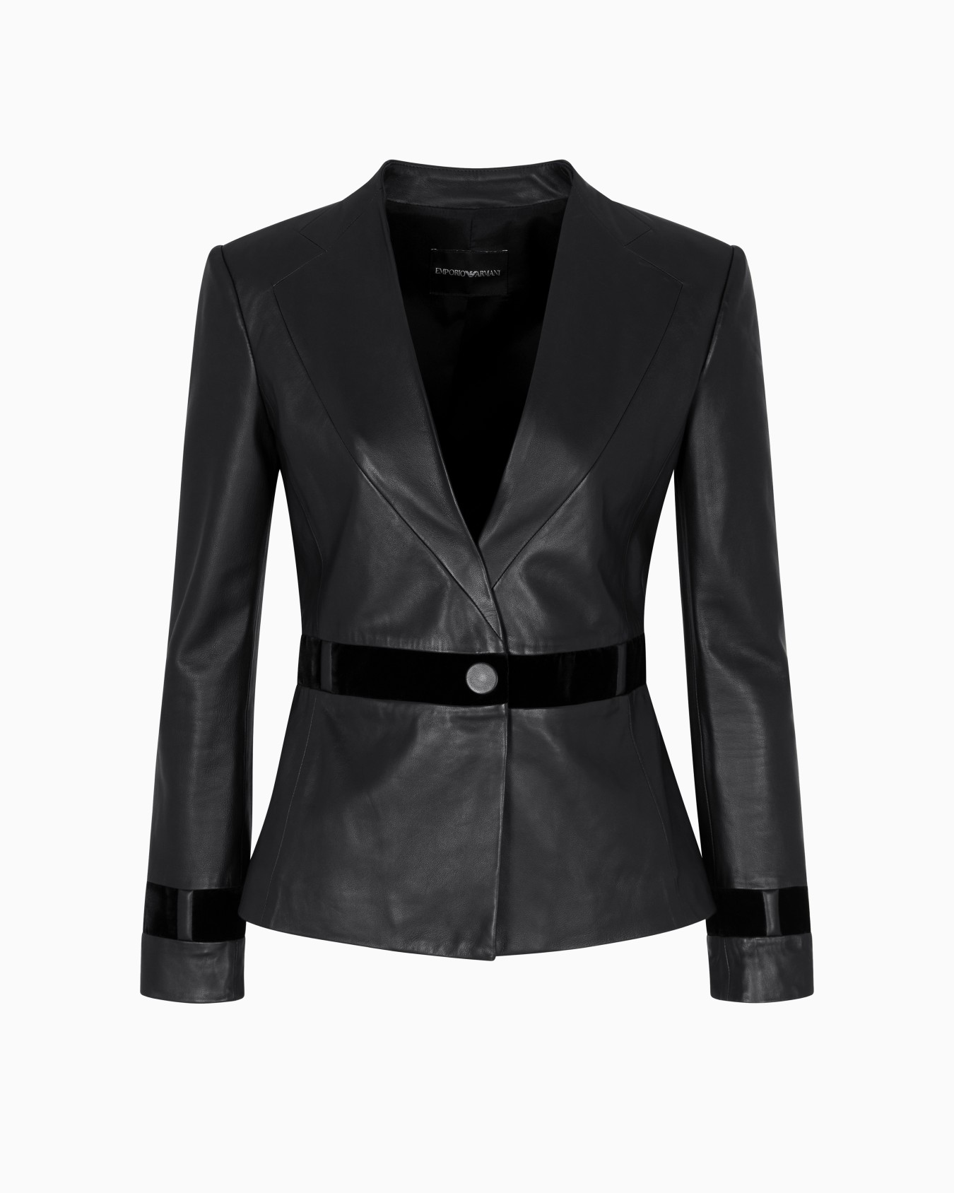 ASV Jacke aus Handschuh-Nappa mit Samtdetails Folie 0