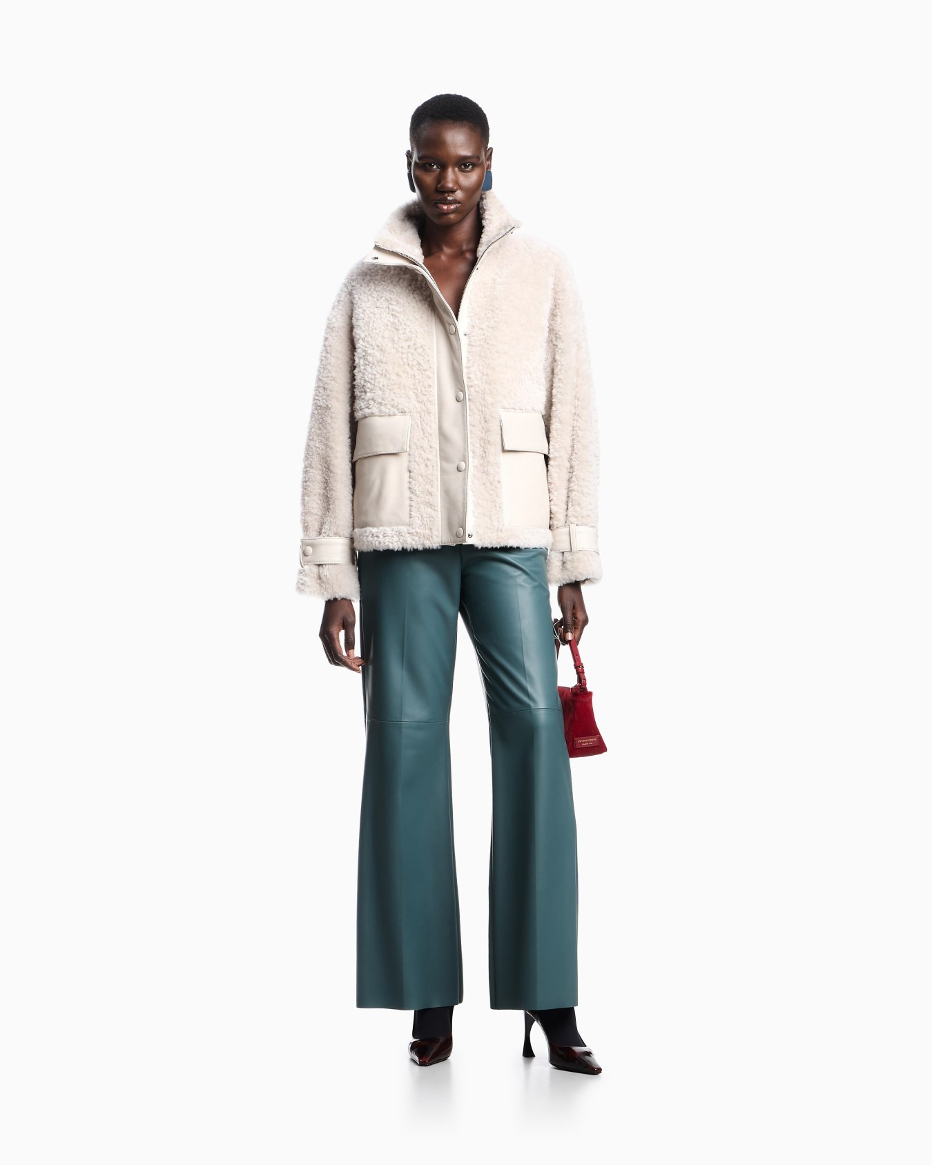 Pantaloni palazzo in nappa di agnello guanteria Slide 1
