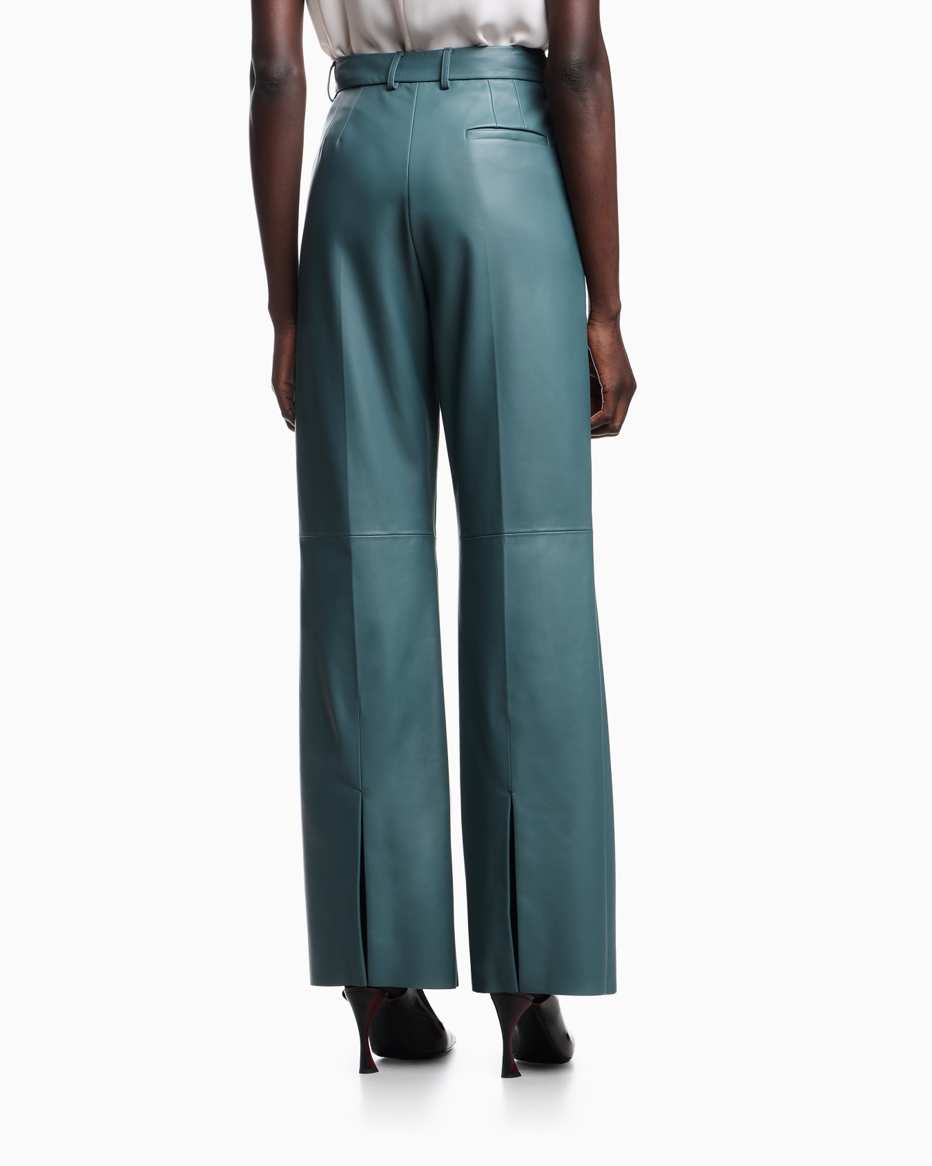 Pantaloni palazzo in nappa di agnello guanteria Slide 2
