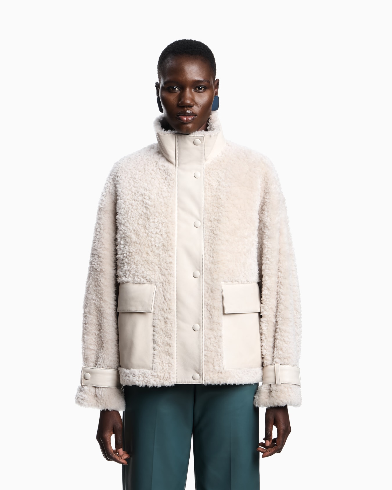 Lamb shearling sheepskin with nappa-leather details Slide 3