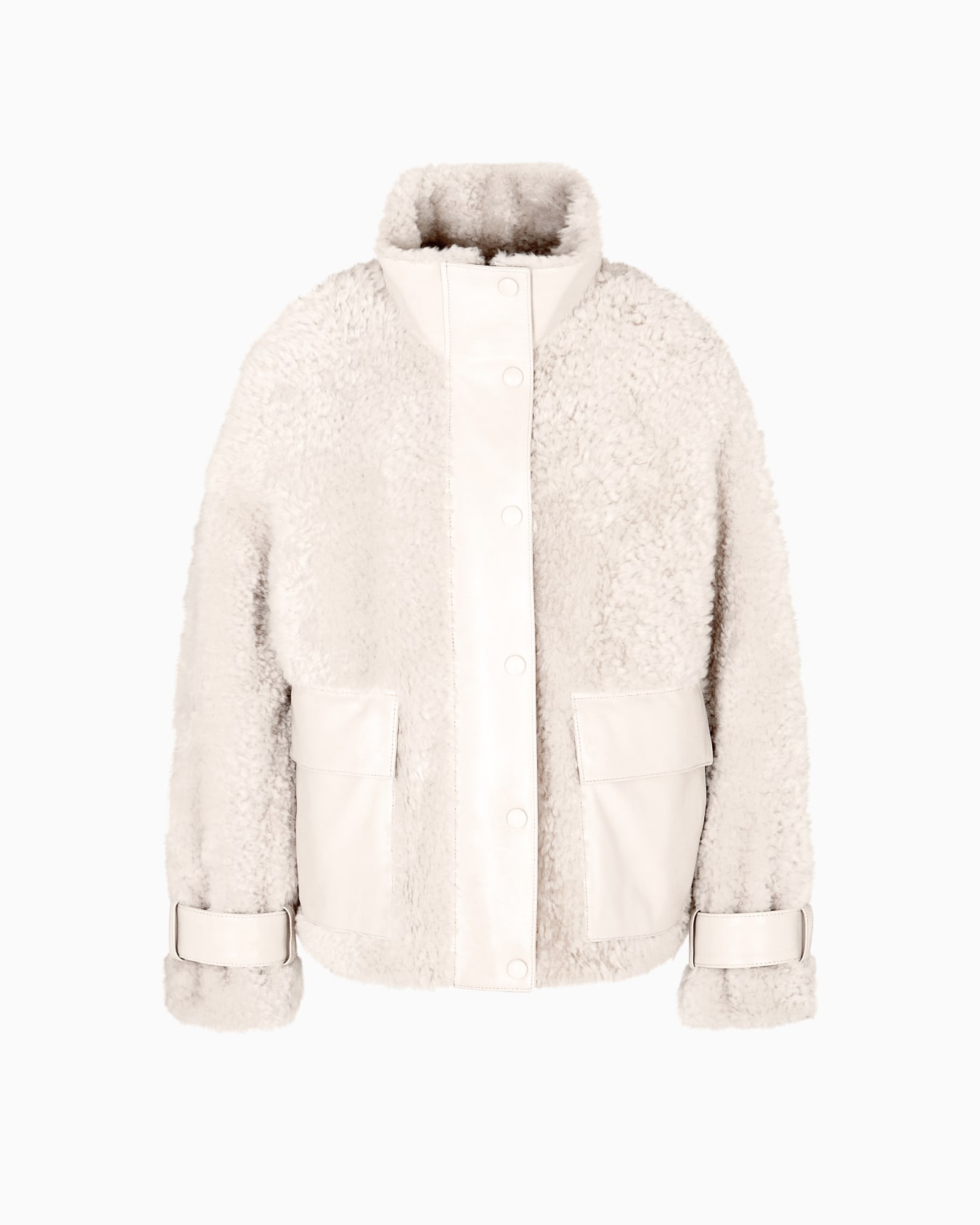 Lamb shearling sheepskin with nappa-leather details Slide 0
