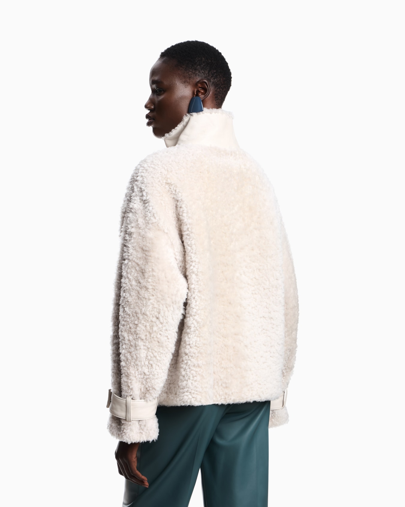 Lamb shearling sheepskin with nappa-leather details Slide 2