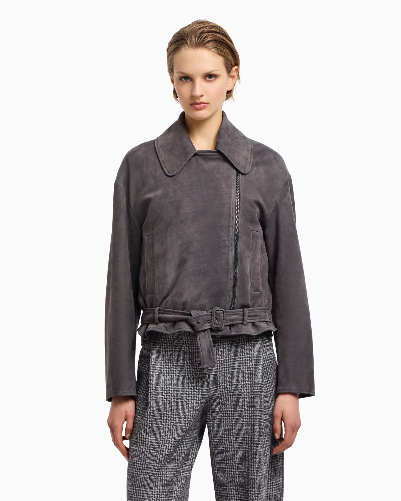 Icon nubuck calf leather biker jacket Slide 3