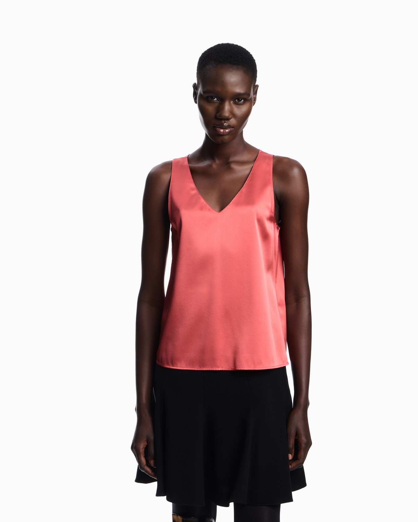 Silk satin V-neck top  Slide 3