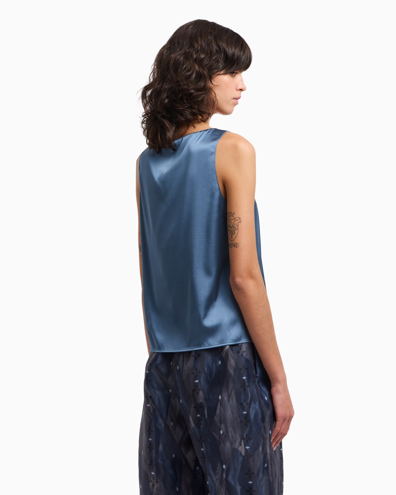 Silk satin V-neck top  Slide 2