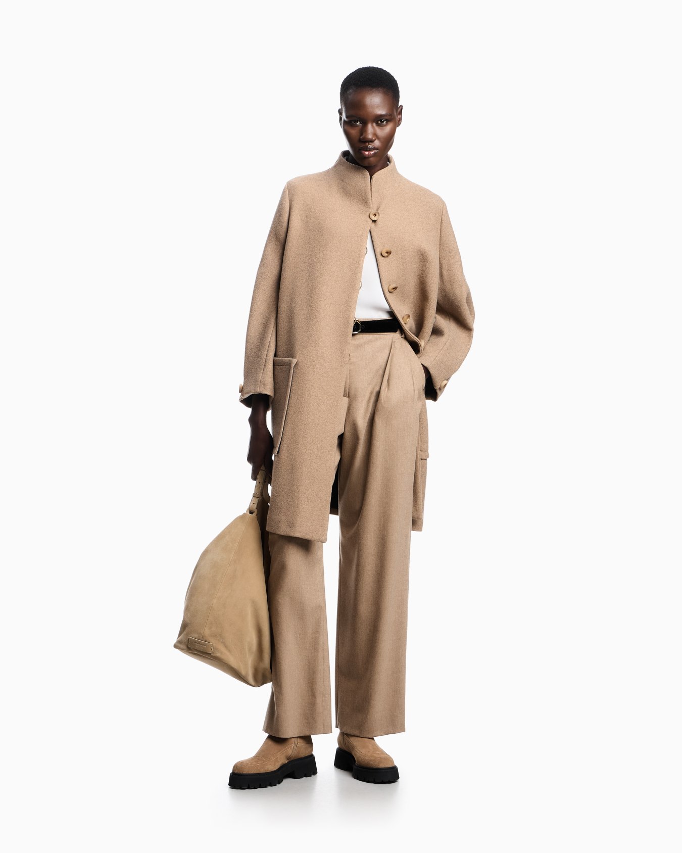 Icon wool flannel trousers with pleats Slide 1