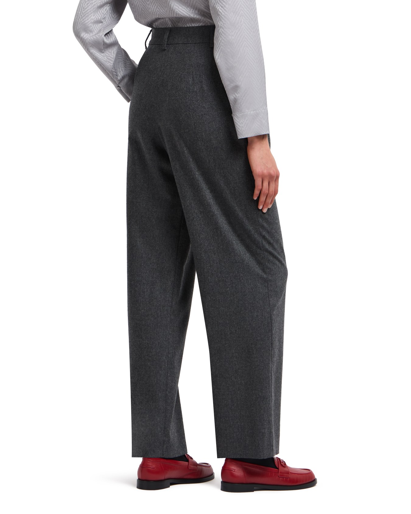 Pantaloni con pinces in flanella di lana Icon Slide 2