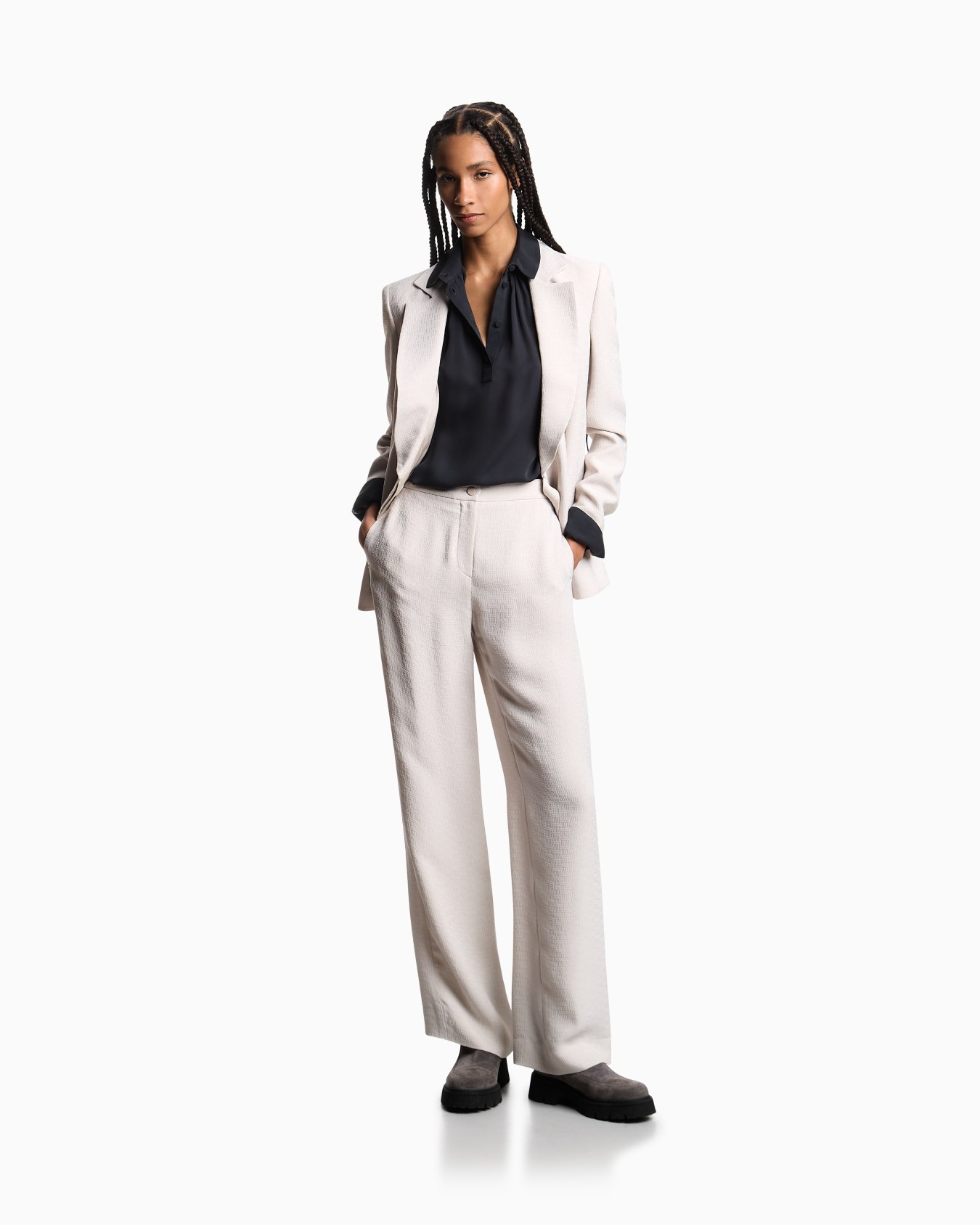 Blouse en georgette double de soie Icon Diapositive 1