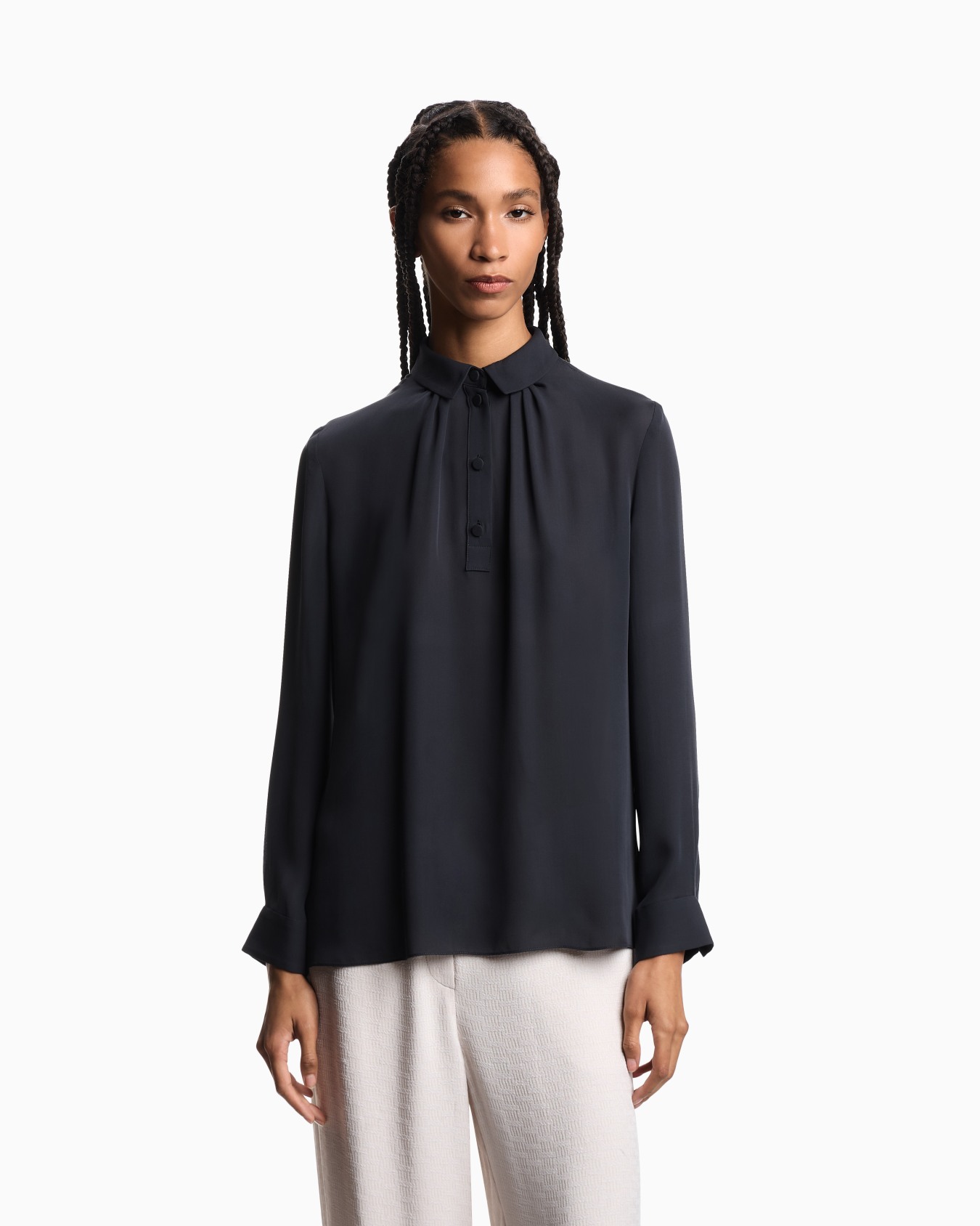 Blouse en georgette double de soie Icon Diapositive 3